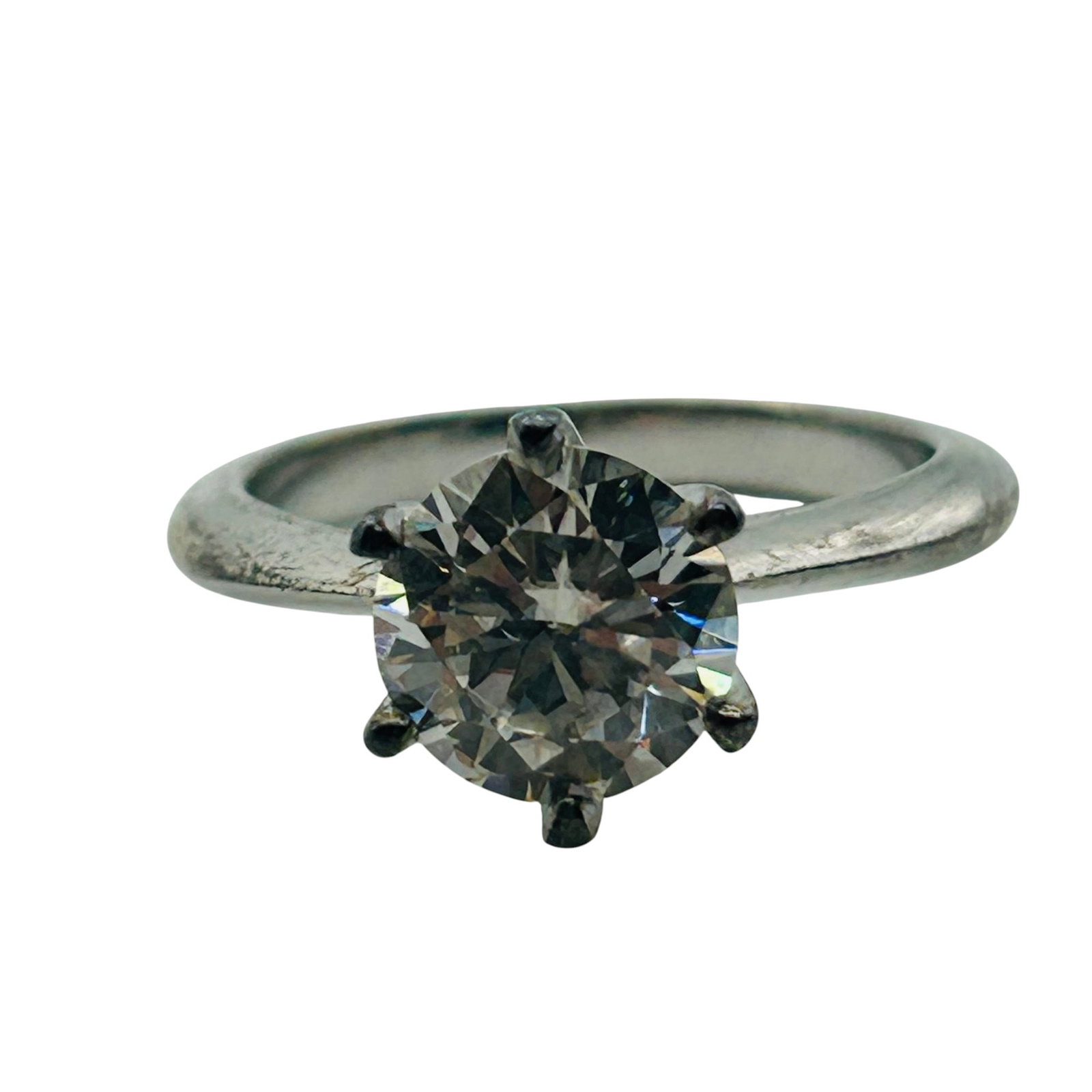 Sterling Diamond 2 Ct Ring Sz 6: Sterling Diamond 2 Ct ring 3.0g Sz 6