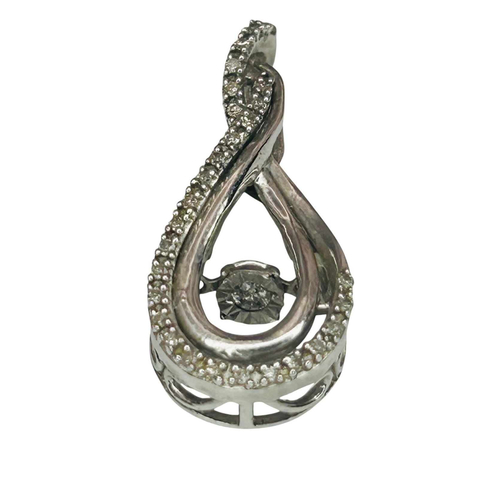 Sterling Diamond Infinity Pendant: Sterling diamond infinity pendant 1.8g