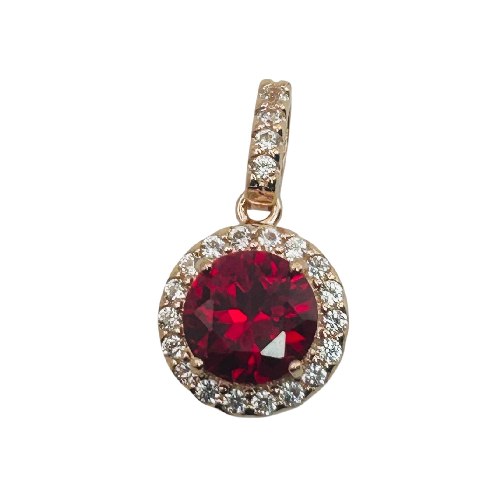 Signed Sterling 18k GP Spinel Ruby Pendant: Signed DL sterling 18k GP spinel ruby pendant 5.5g