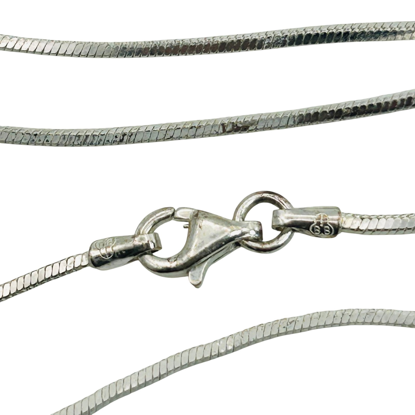 Signed Italy Sterling Round Snake Chain Necklace (1 of 5)