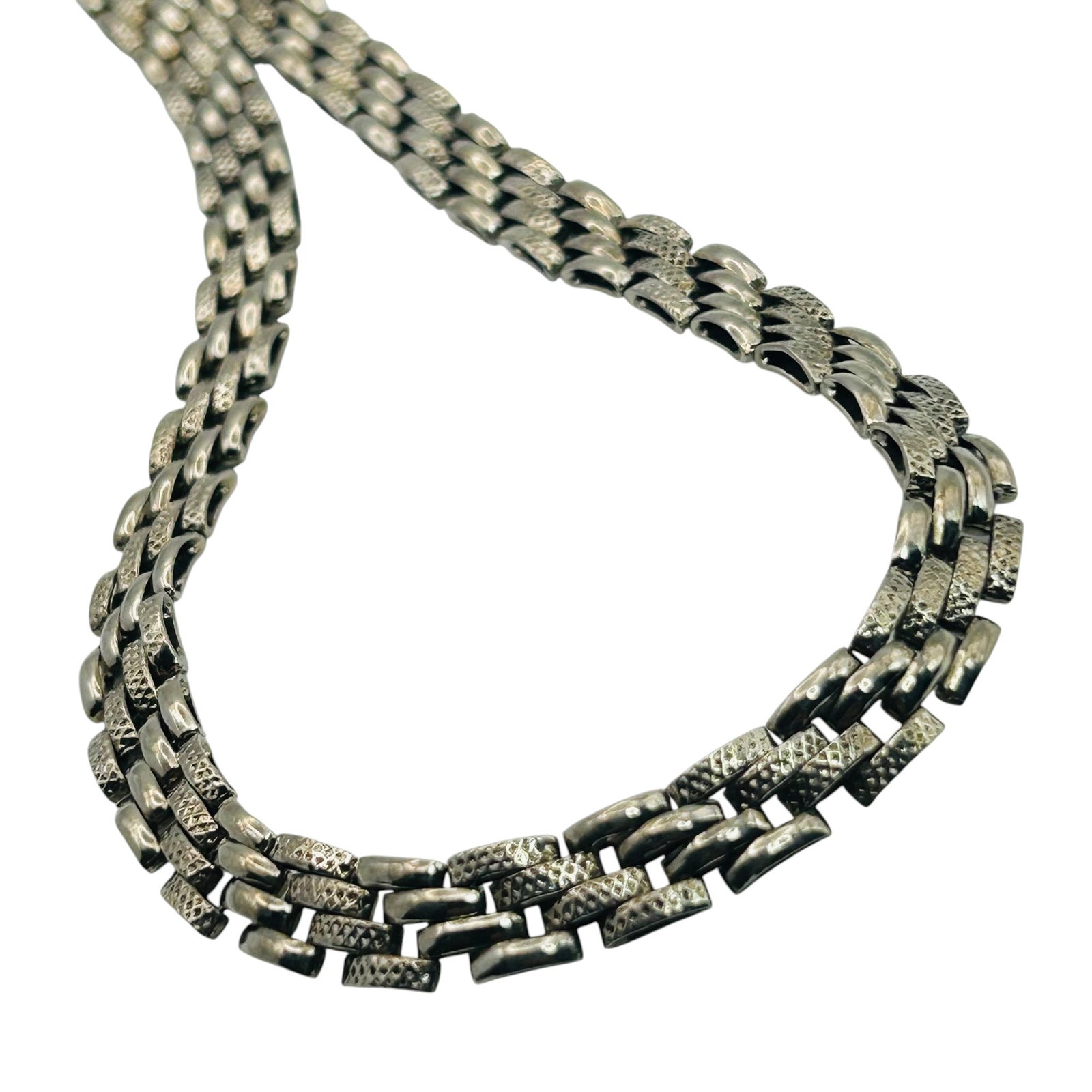 Italy Sterling Panther Link Necklace (1 of 7)