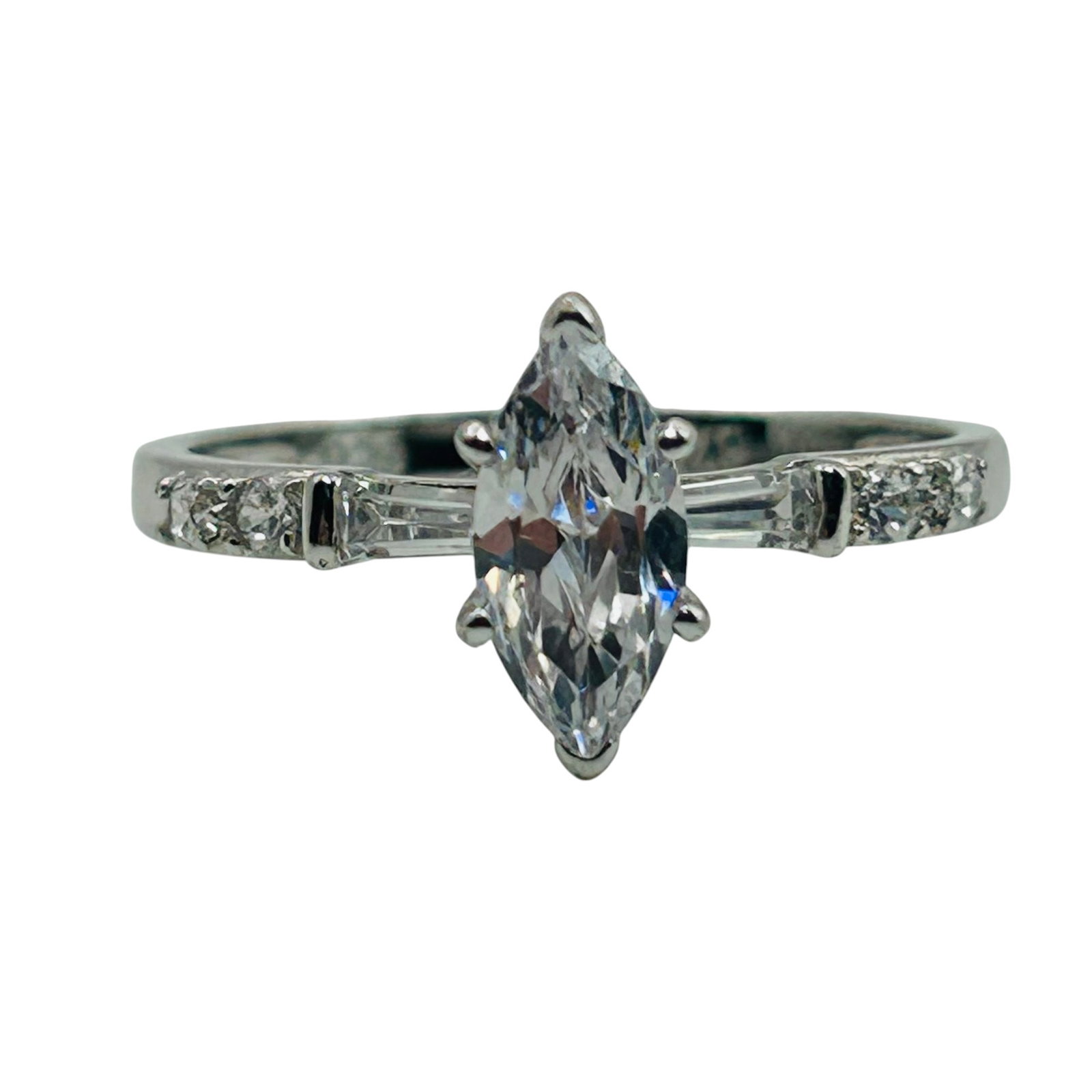 Signed Sterling Rhinestone Ring Sz 10 (1 of 5)