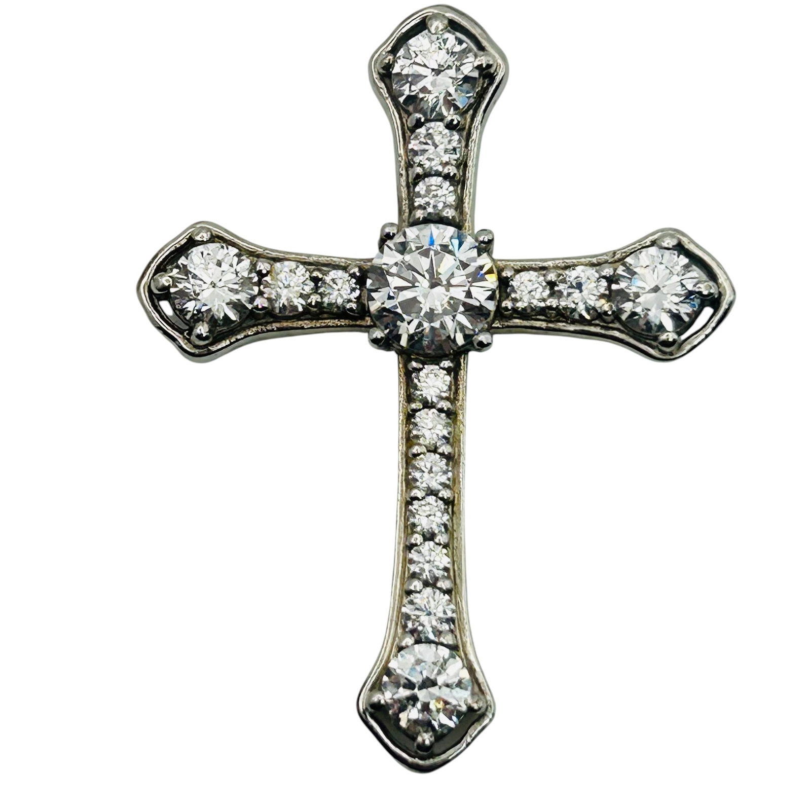 Djoy Sterling Rhinestone Cross Pendant: Djoy Sterling rhinestone cross pendant 5.2g