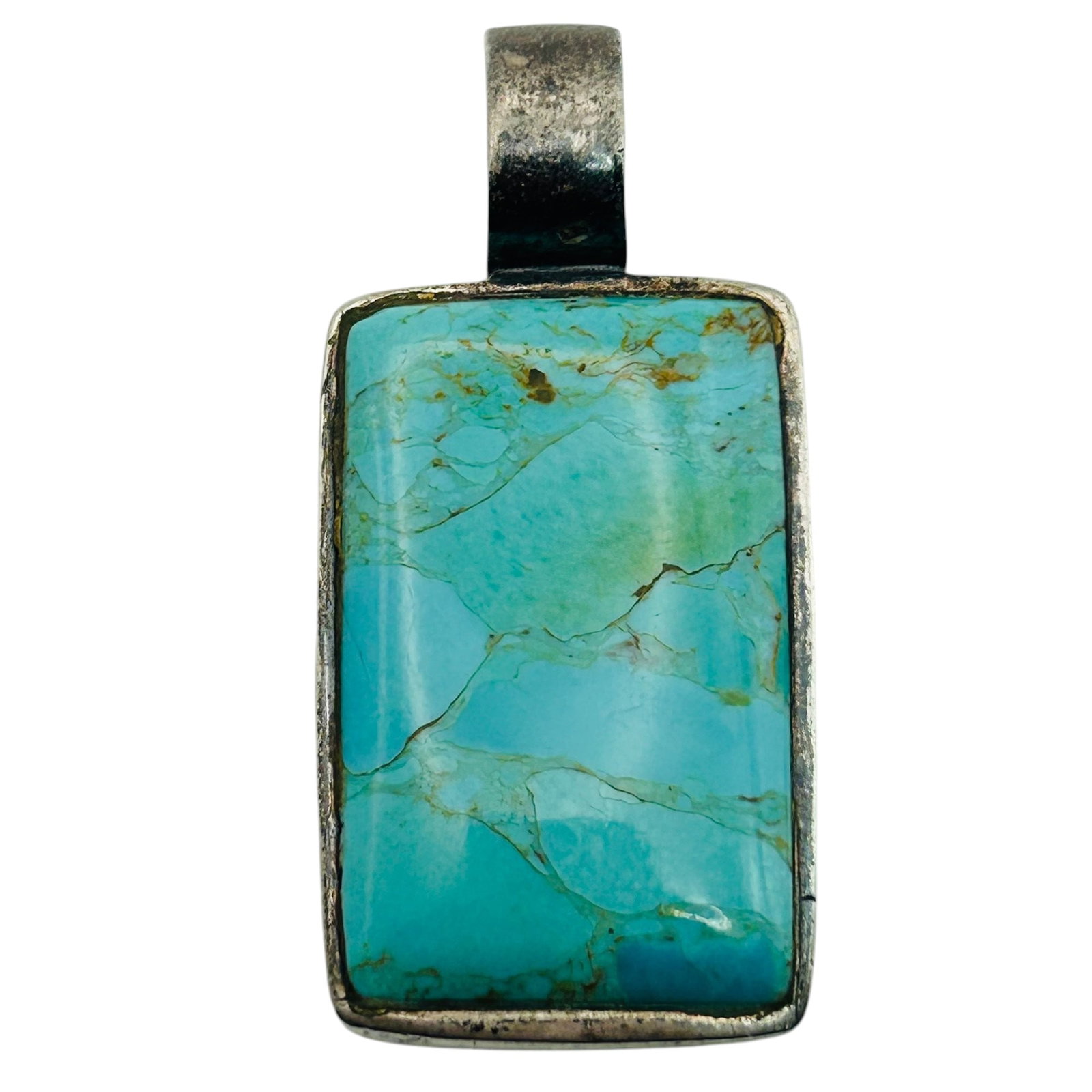 Signed Sterling Turquoise Pendant (1 of 5)