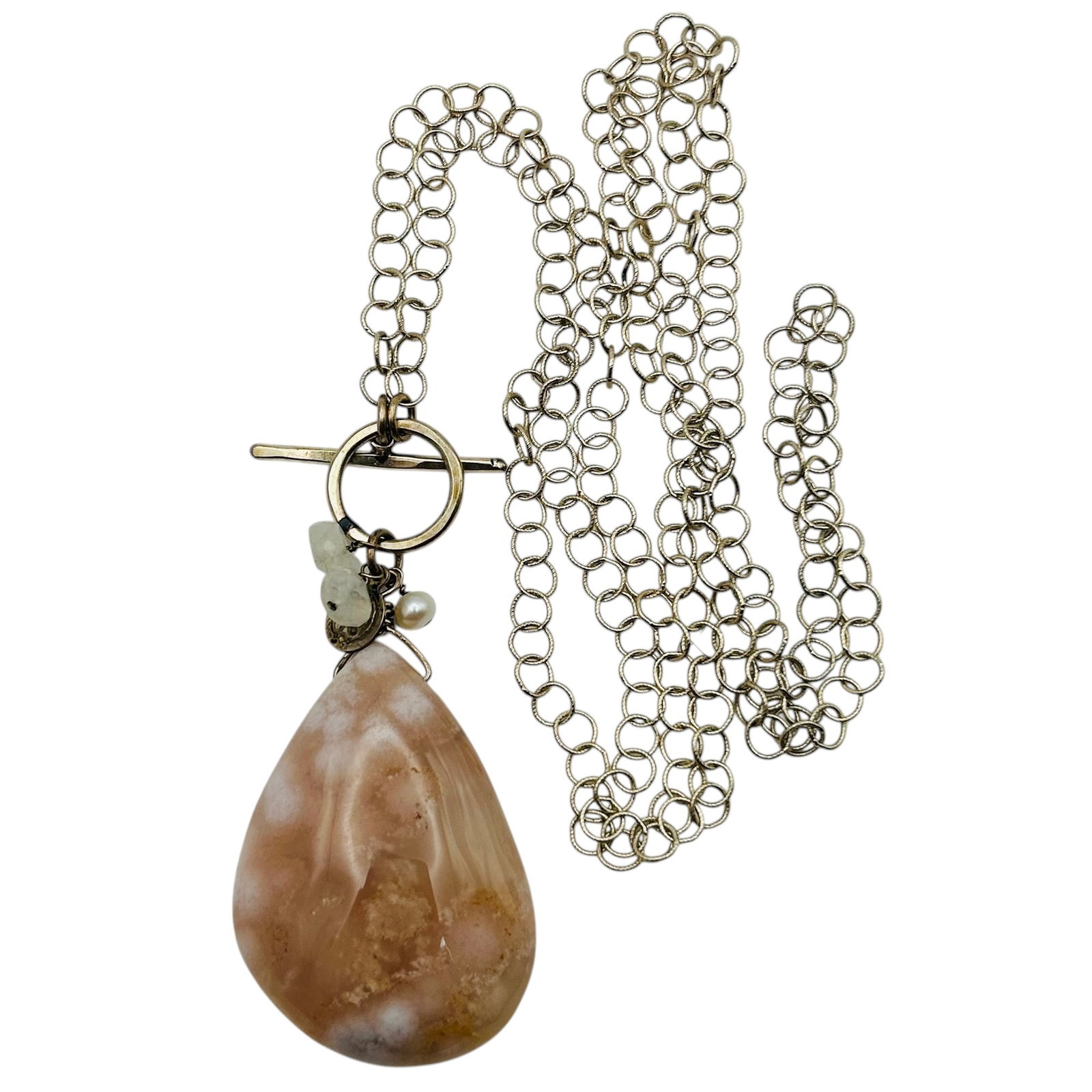 Sterling Rose Quartz Long Necklace (1 of 5)