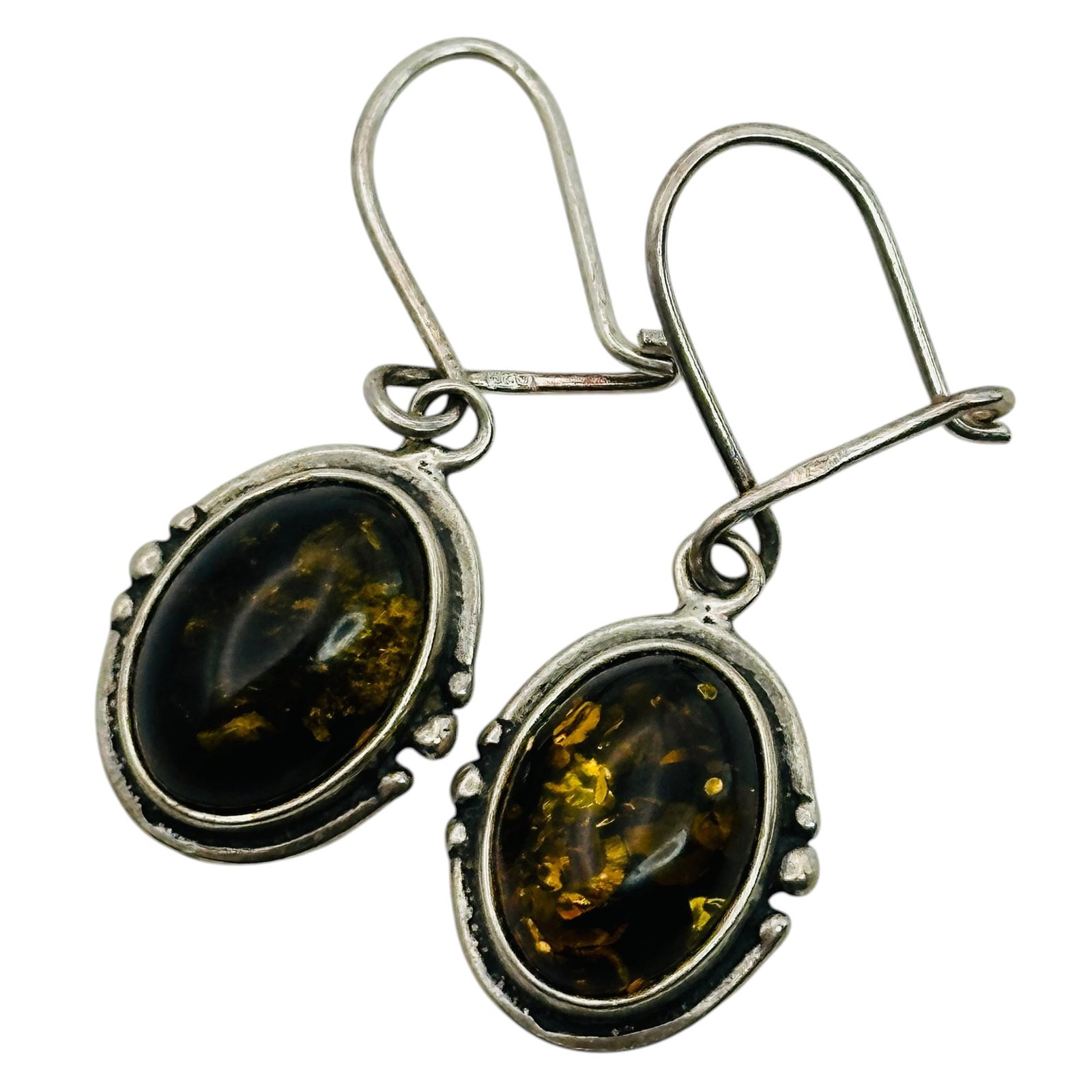 Sterling Amber Earrings: Sterling amber earrings 4.4g