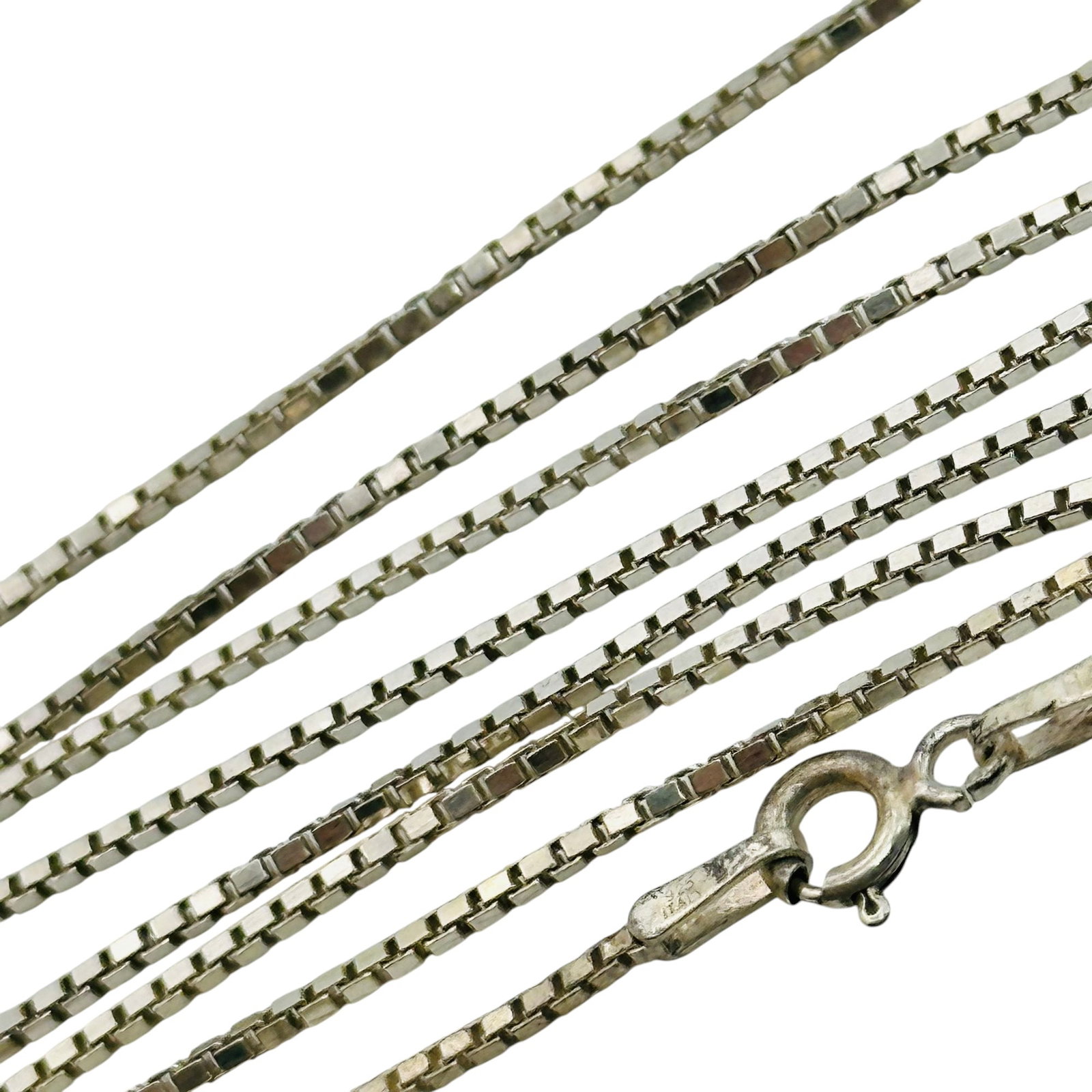 Signed Italy Sterling Box Chain Necklace (1 of 5)