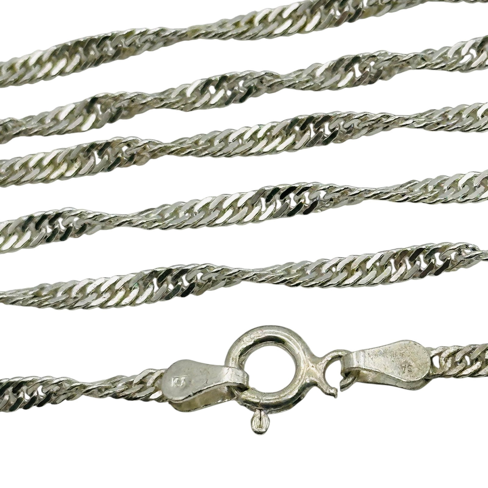 Signed Italy Sterling Twisted Curb Chain Necklace (1 of 5)
