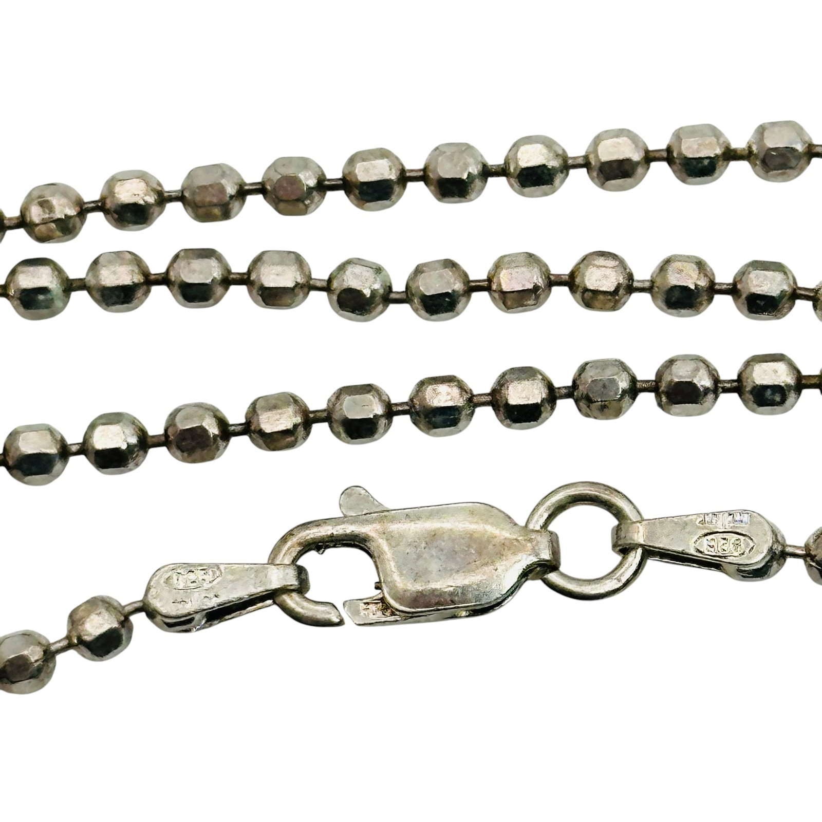Milor Italy Sterling Bead Chain Necklace: Milor Italy sterling bead chain necklace 6.7g