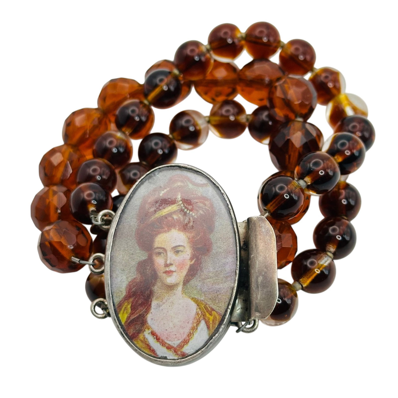 Sterling Mimi Bead Miniature Portrait Bracelet (1 of 7)