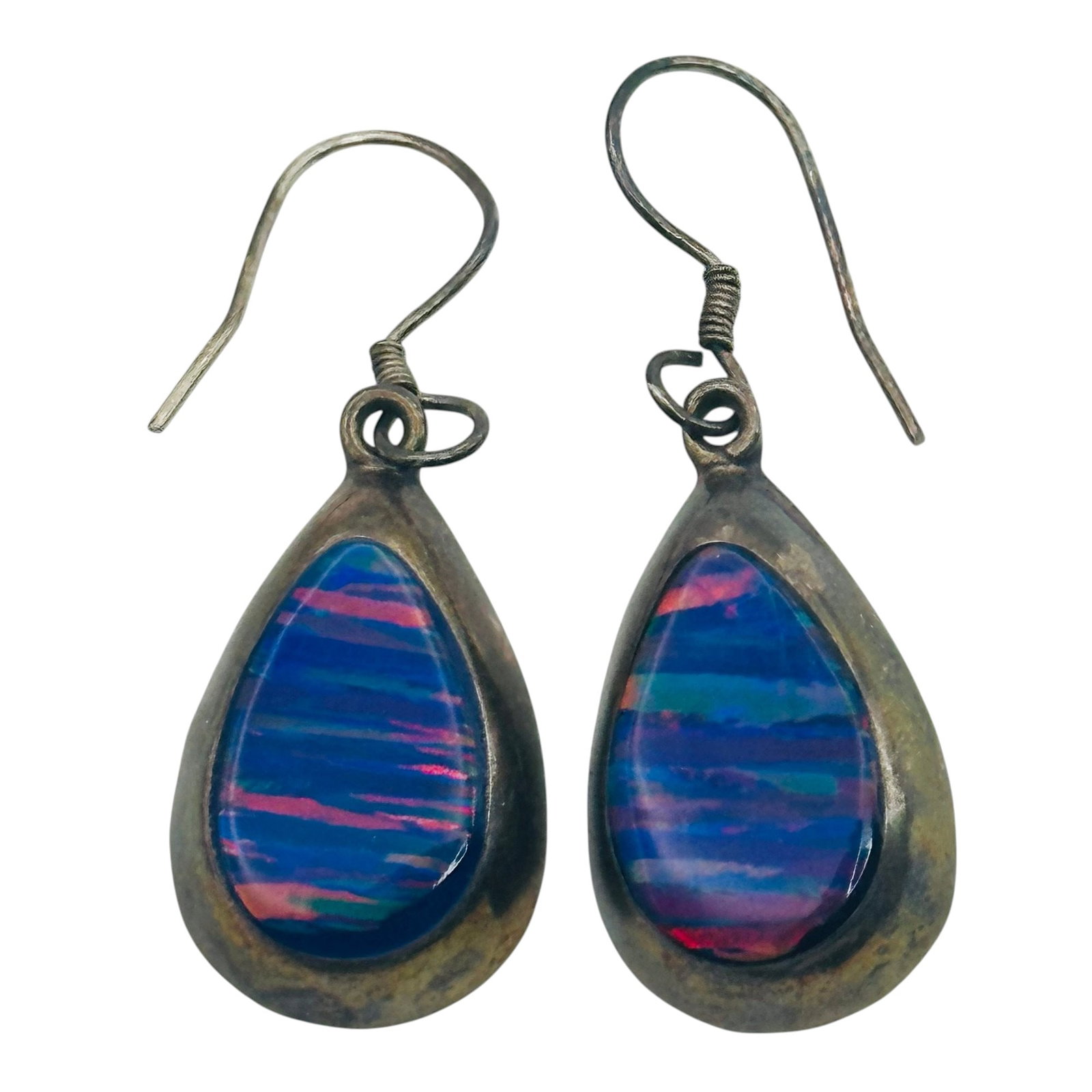 Sterling Fire Opal Tear Drop Earrings (1 of 4)