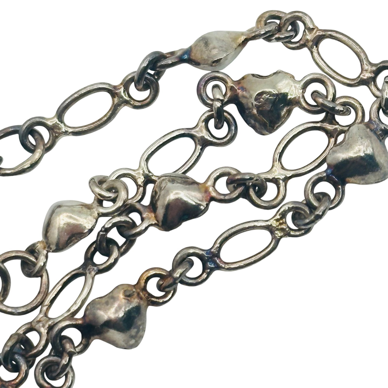 Sterling Heart Chain Bracelet: Sterling heart chain bracelet 5.3g