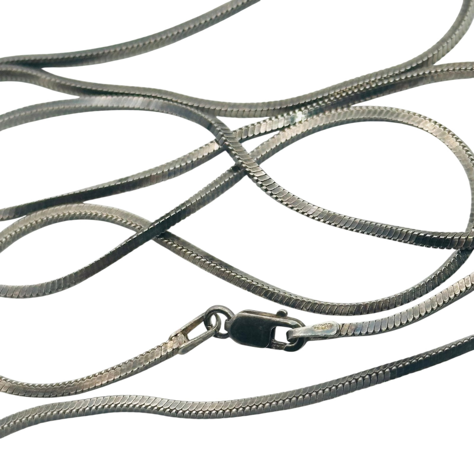 Italy Sterling Square Long Chain Necklace: Italy sterling square long chain necklace 12.1g