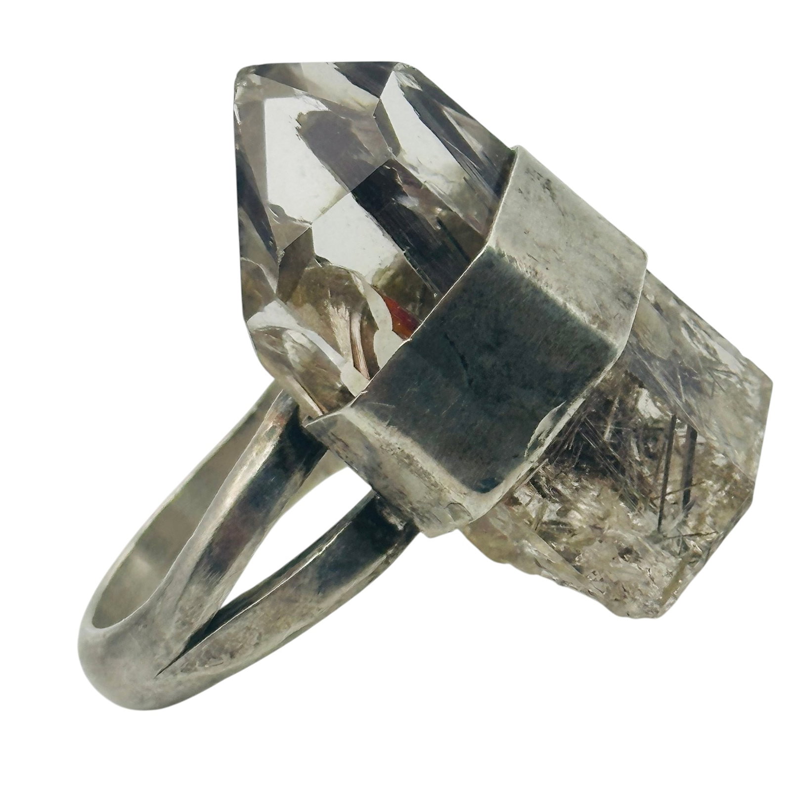 Sterling Quartz Ring Sz 9: Sterling quartz ring 19.5g Sz 9