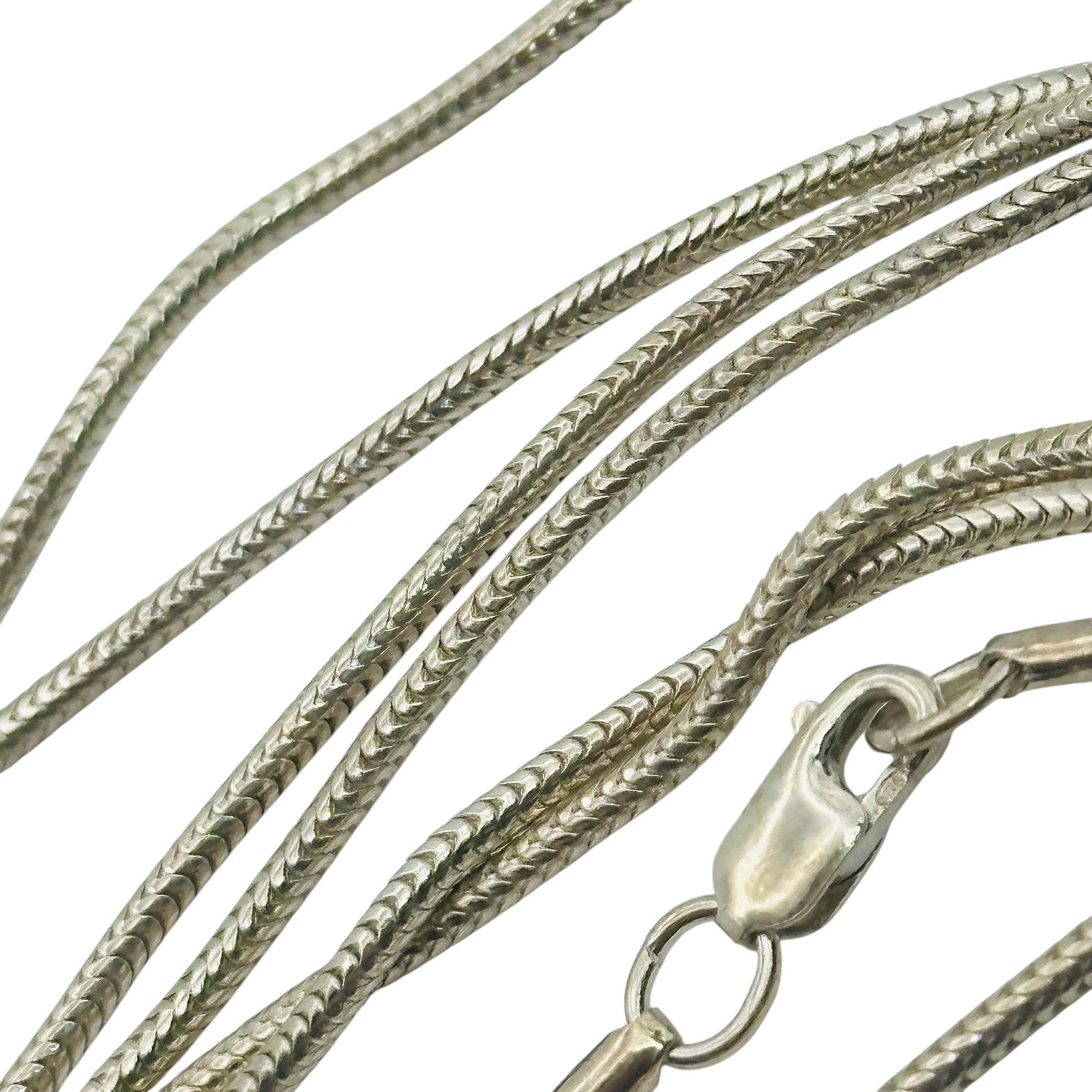 Signed Sterling Round Snake Chain Necklace (1 of 4)