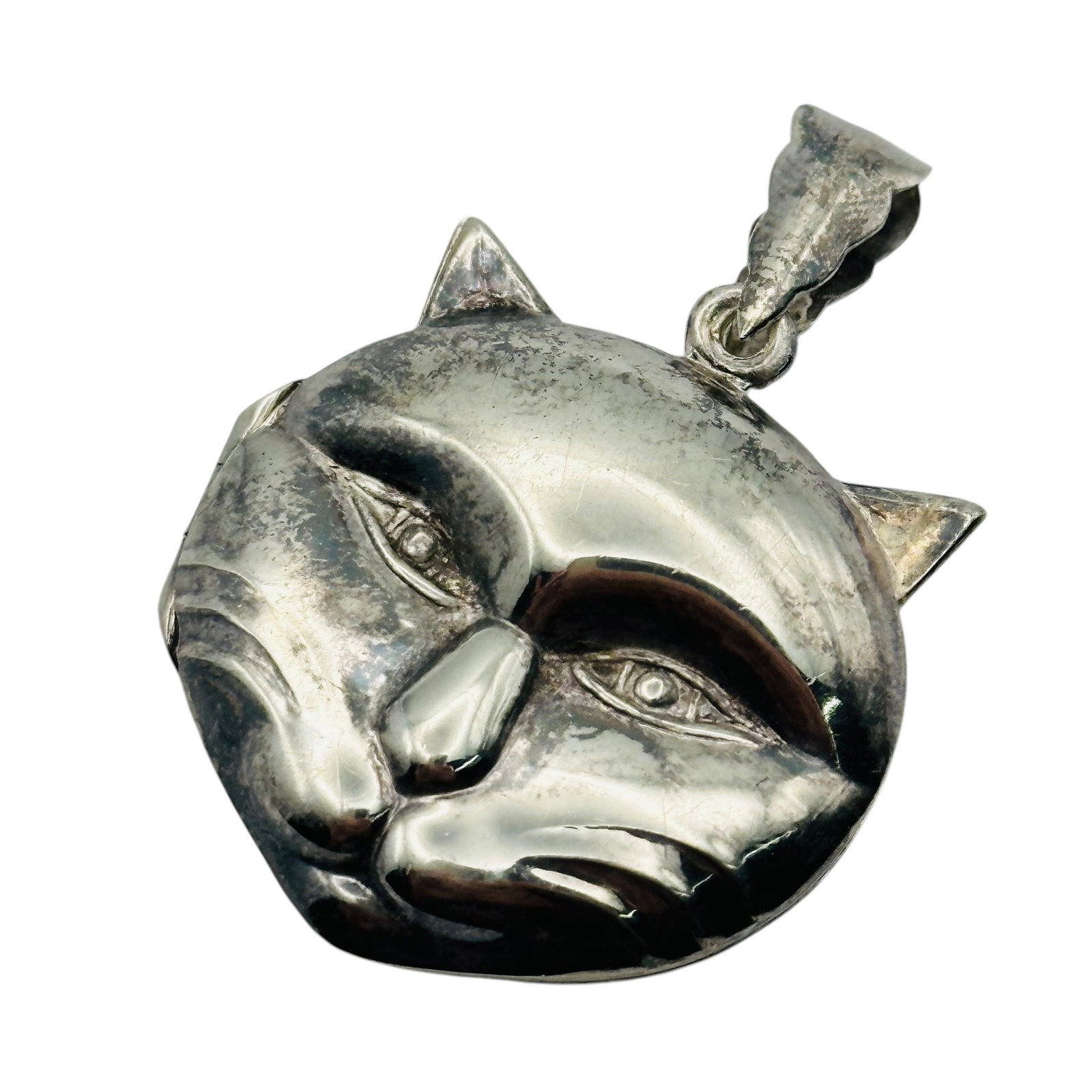 Sterling Cat Head Locket (1 of 6)