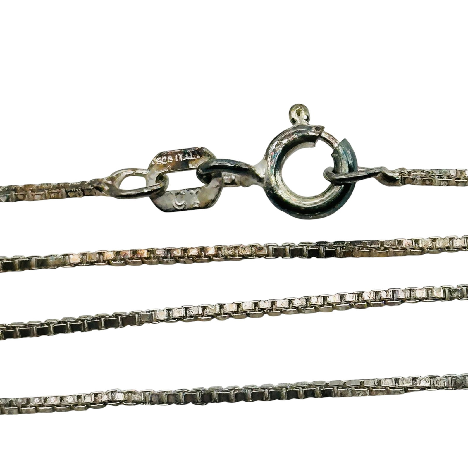 Signed Italy Sterling Box Chain Necklace (1 of 4)