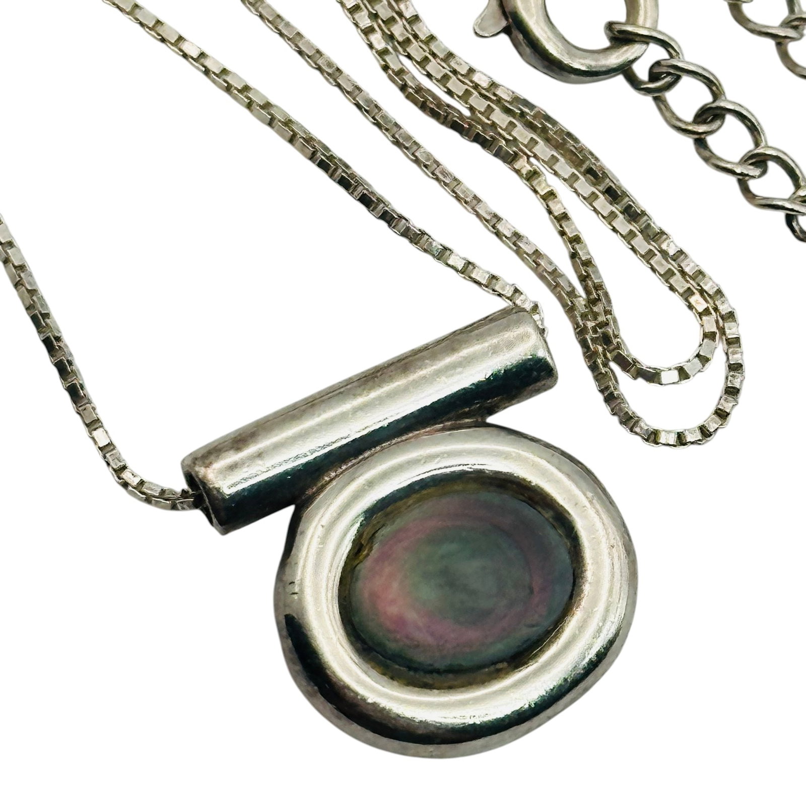 Sterling Abalone Box Chain Necklace (1 of 6)