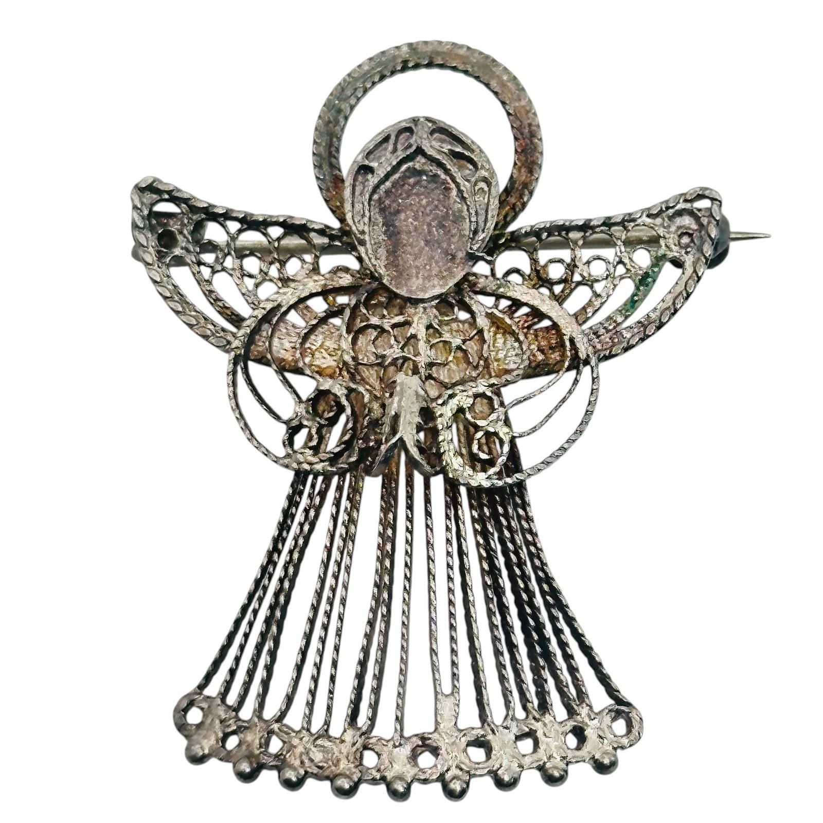 Sterling Filigree Angel Brooch (1 of 5)