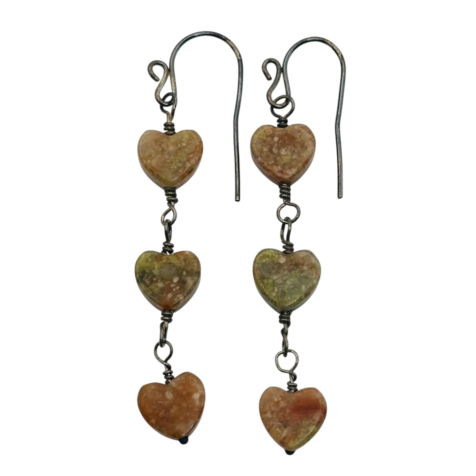 Sterling Jasper Heart Earrings (1 of 4)