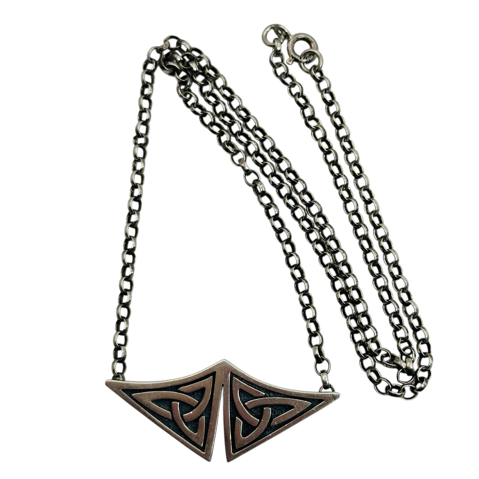 Signed Sterling Celtic Knot Belcher Chain Necklace (1 of 7)