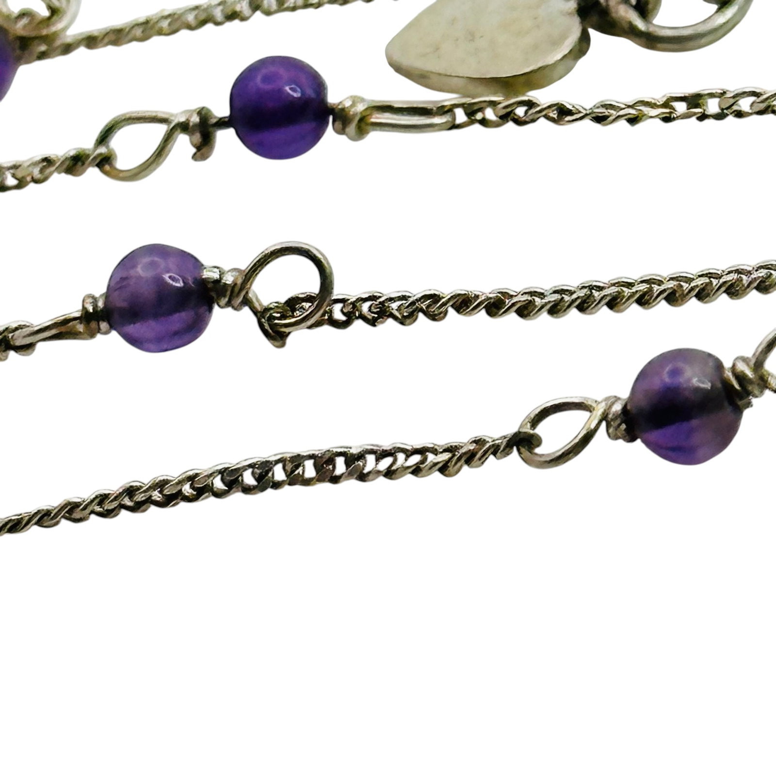 Signed Sterling Amethyst Bracelet: Signed AGI Sterling amethyst bracelet 1.6g