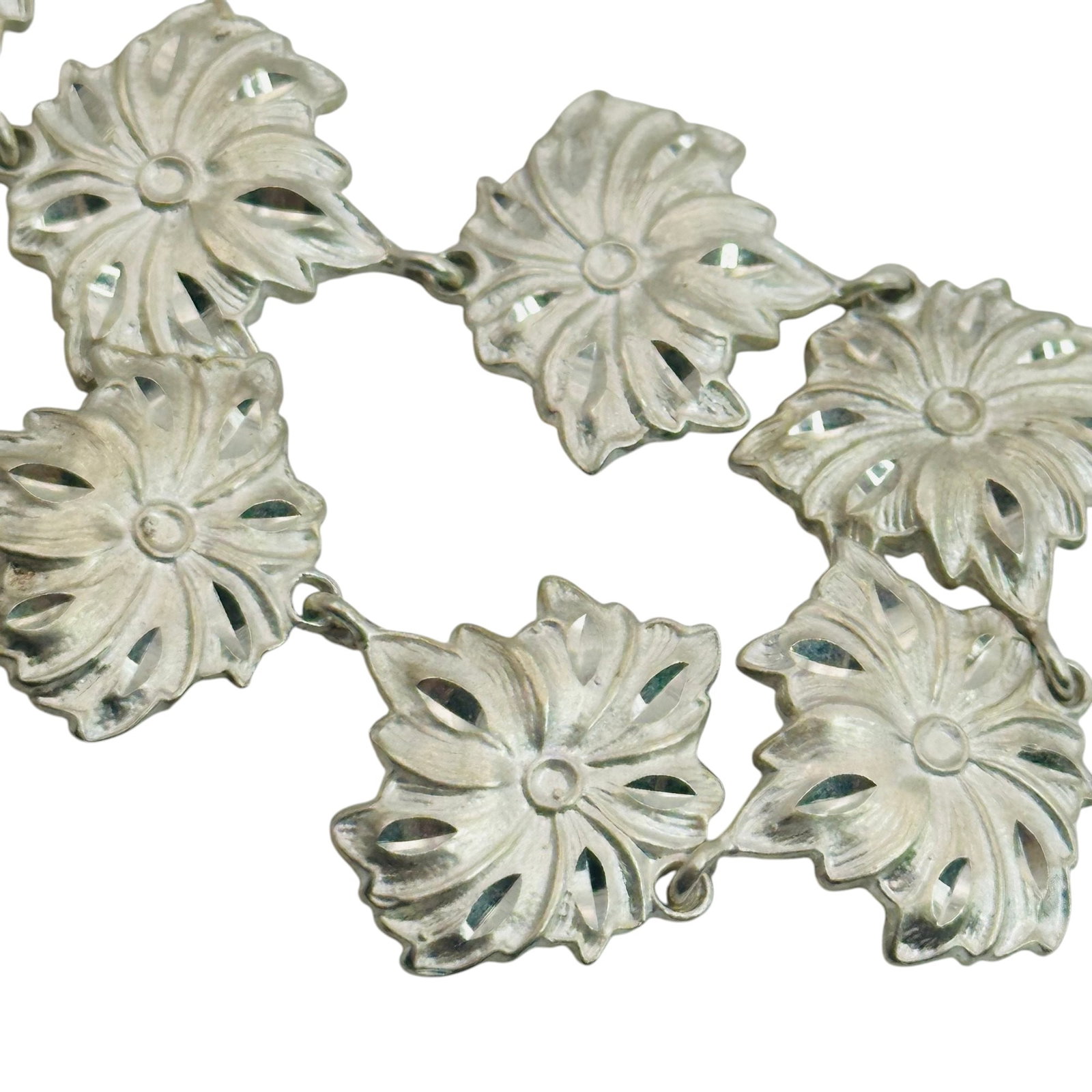 Sterling Flower Chain Bracelet 18.1g (1 of 5)