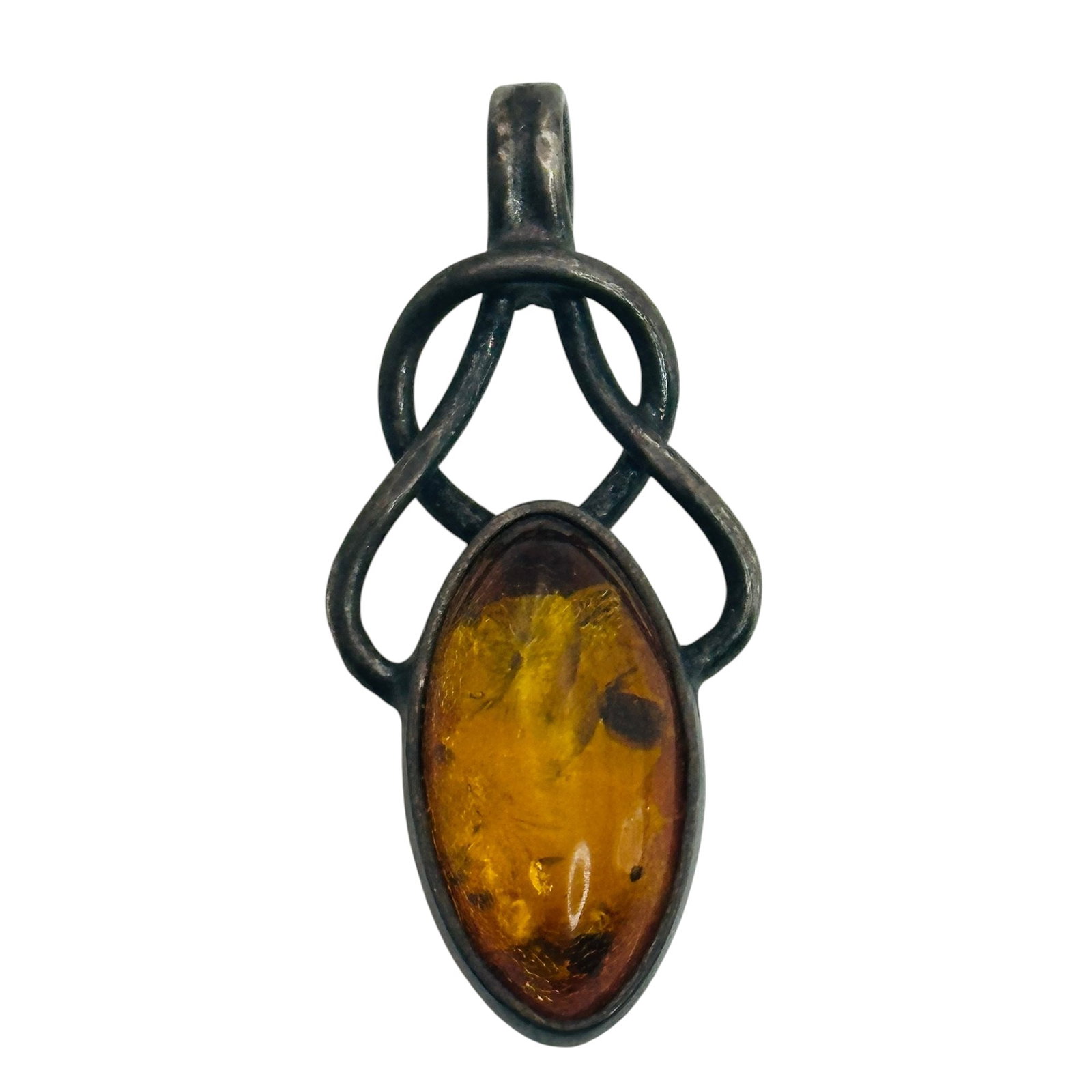 Sterling Amber Cleric Knot Pendant (1 of 4)