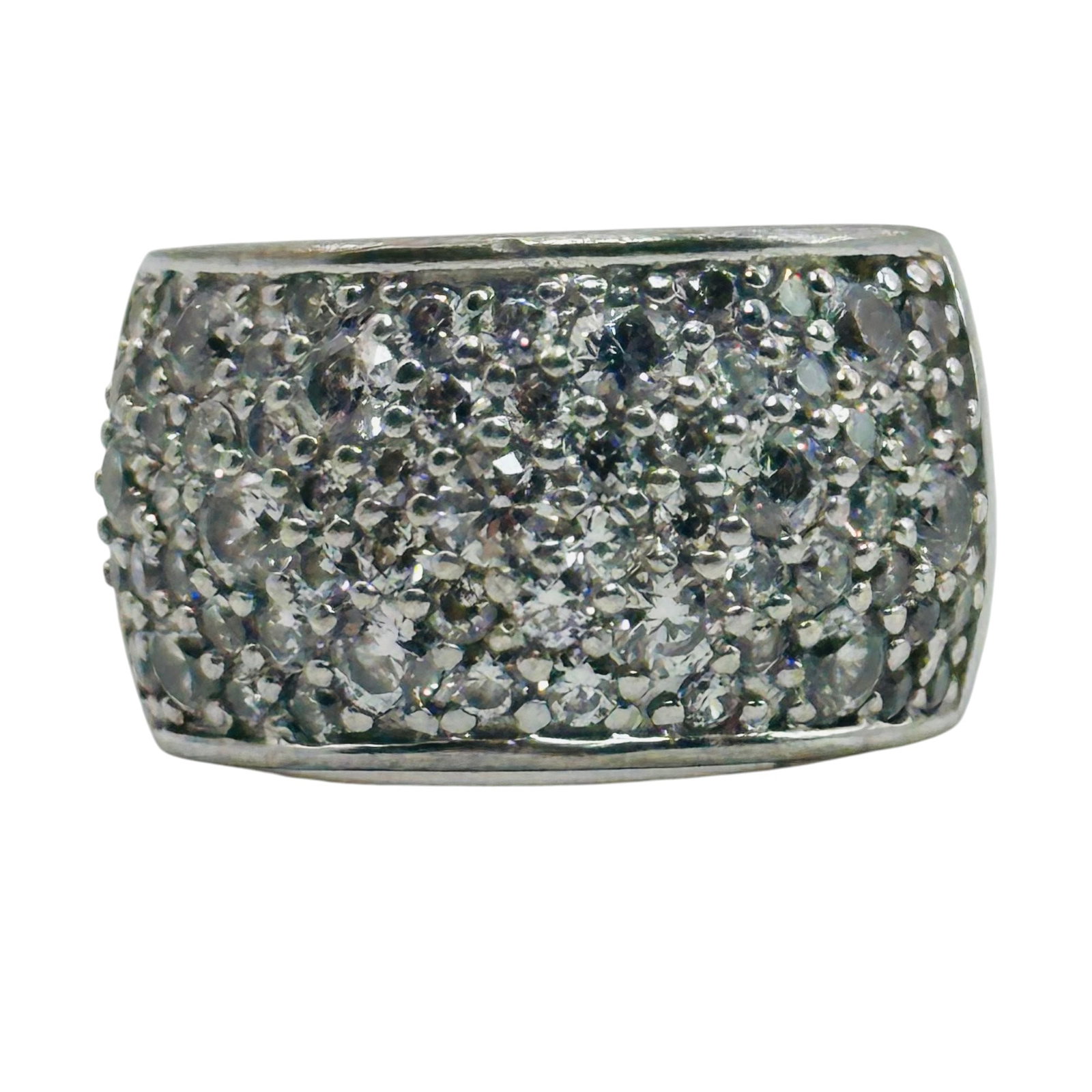 Sterling Cubic Zirconia Ring Sz 7.5: Sterling cubic zirconia ring 12.1g Sz 7.5