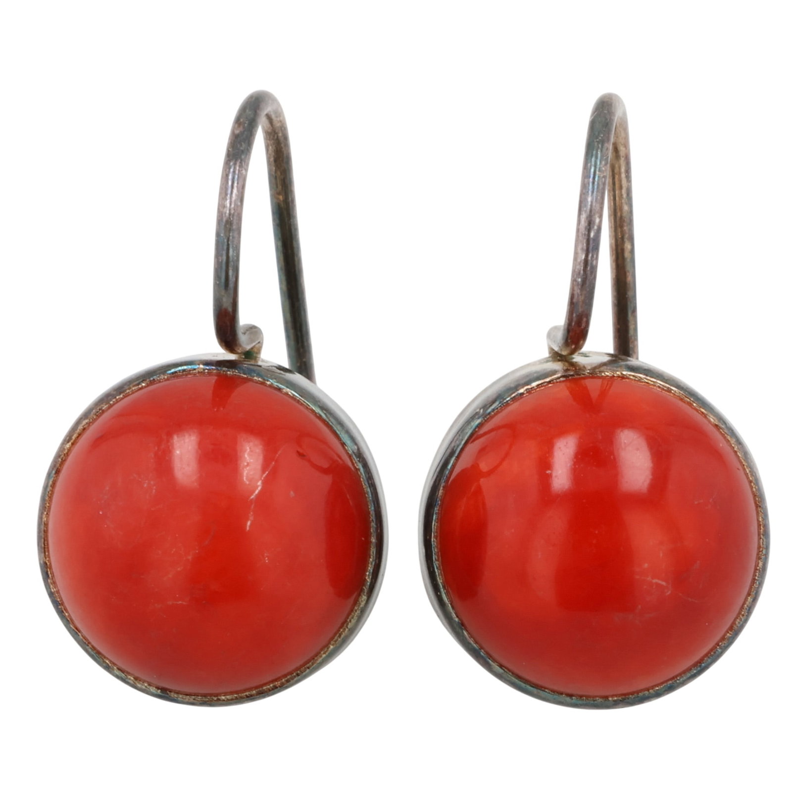 Navajo Sterling Coral Earrings: Navajo Sterling Coral Earrings / 3.5g