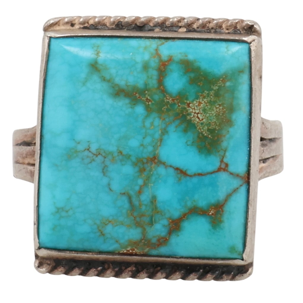Navajo Sterling Turquoise Ring Sz 5.5: Navajo Sterling Turquoise Ring Sz 5.5 / 5g