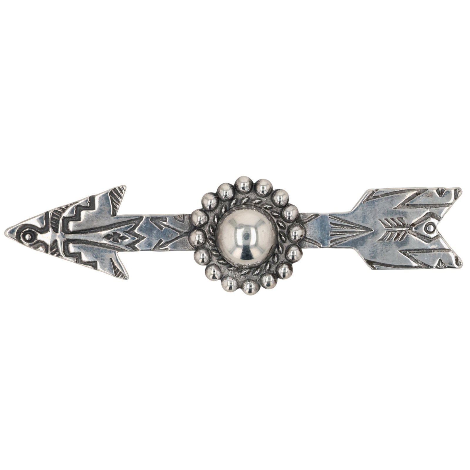 Vintage Navajo Sterling Stamped Arrow Brooch (1 of 4)