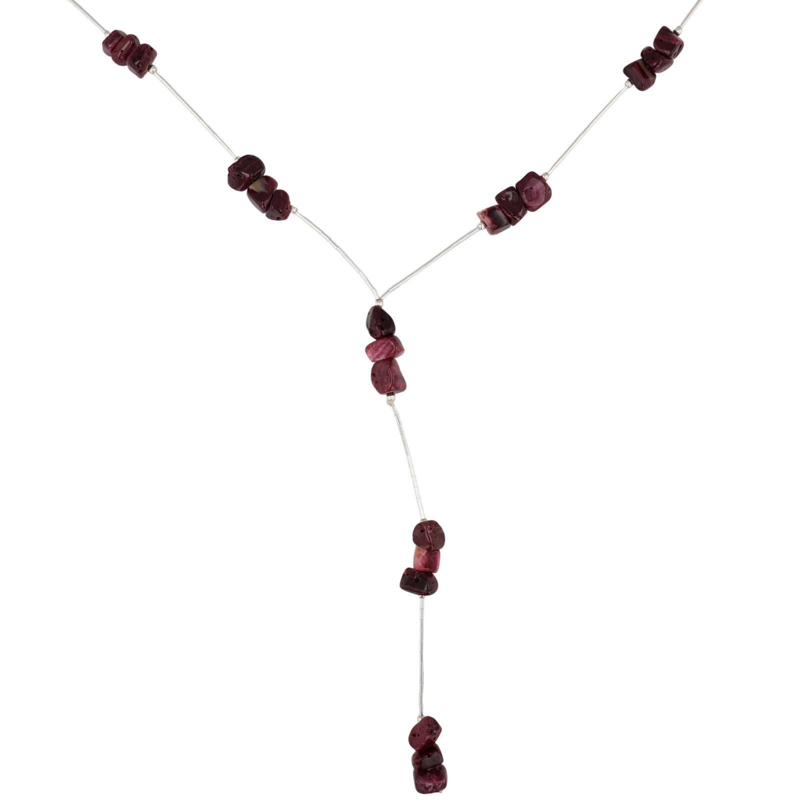 Southwest Sterling Purple Spiny Oyster Liquid Silver Lariat Necklace (1 of 5)