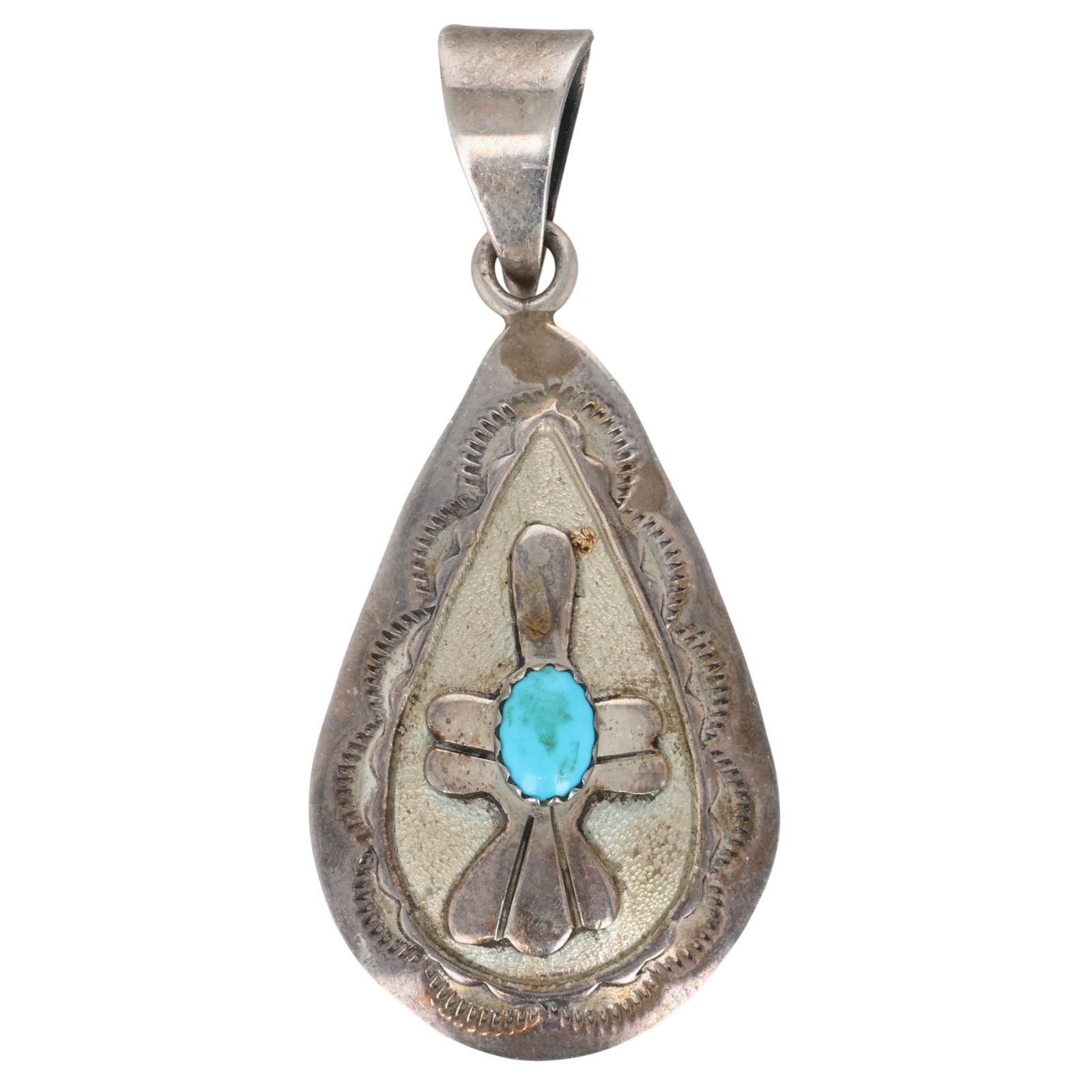 Daniel Mike Navajo Sterling Turquoise Pendant: Daniel Mike Navajo Sterling Turquoise Pendant / 10g