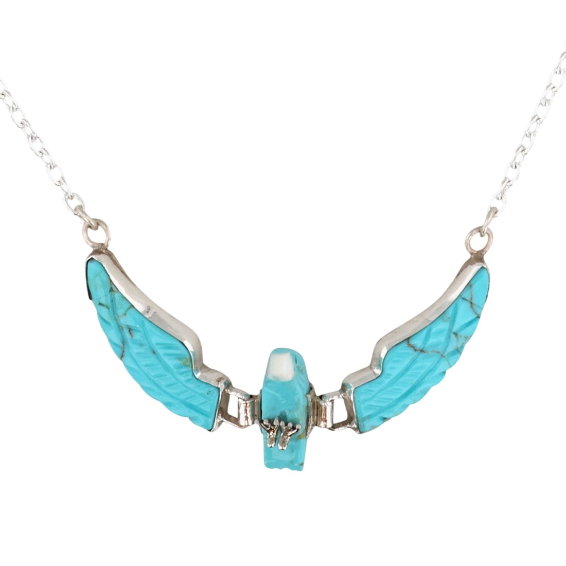 Ben Livingston Navajo Sterling Turquoise Eagle Necklace (1 of 7)