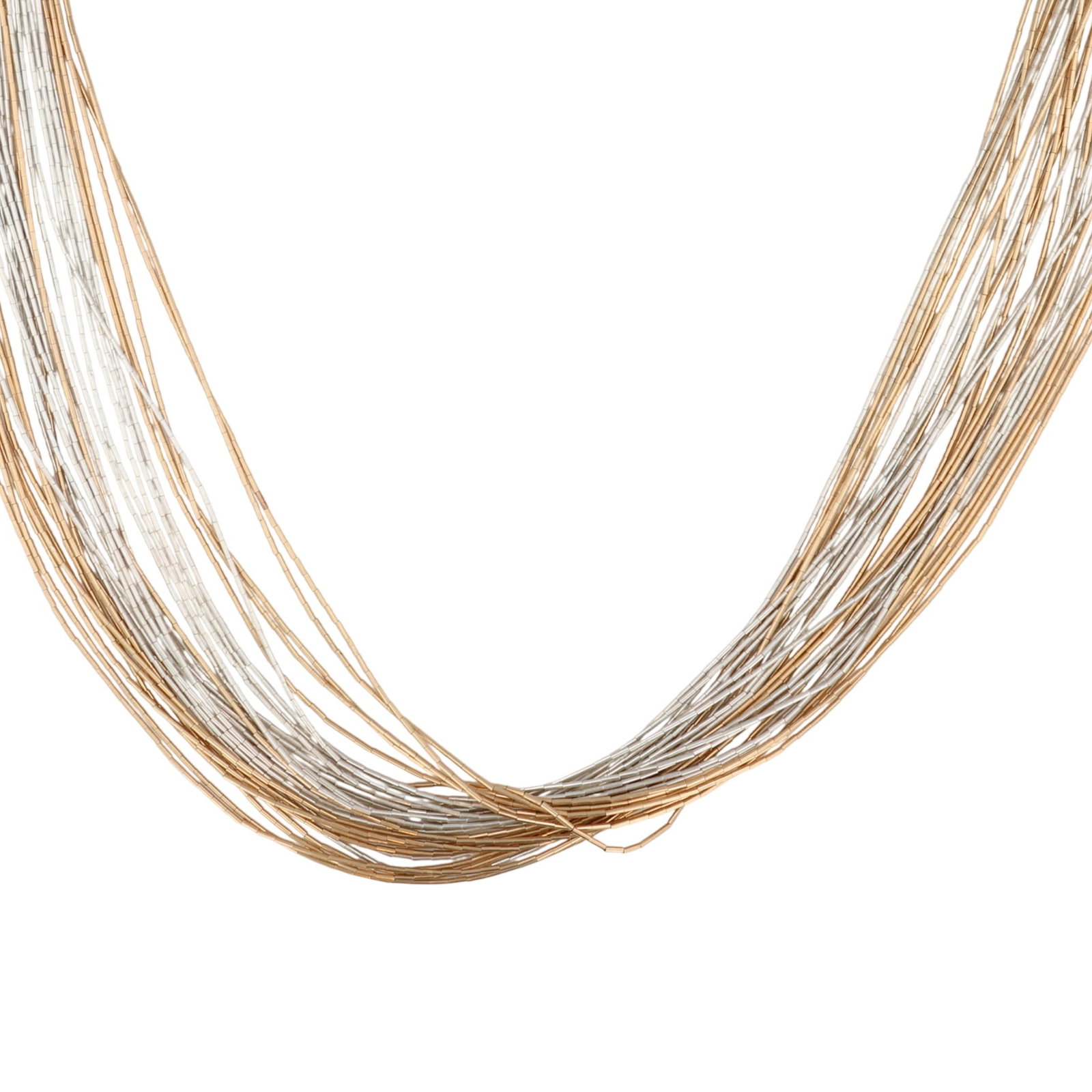 Southwest Sterling Multi-Strand Liquid Silver Necklace: Southwest Sterling Multi-Strand Liquid Silver Necklace / 40g