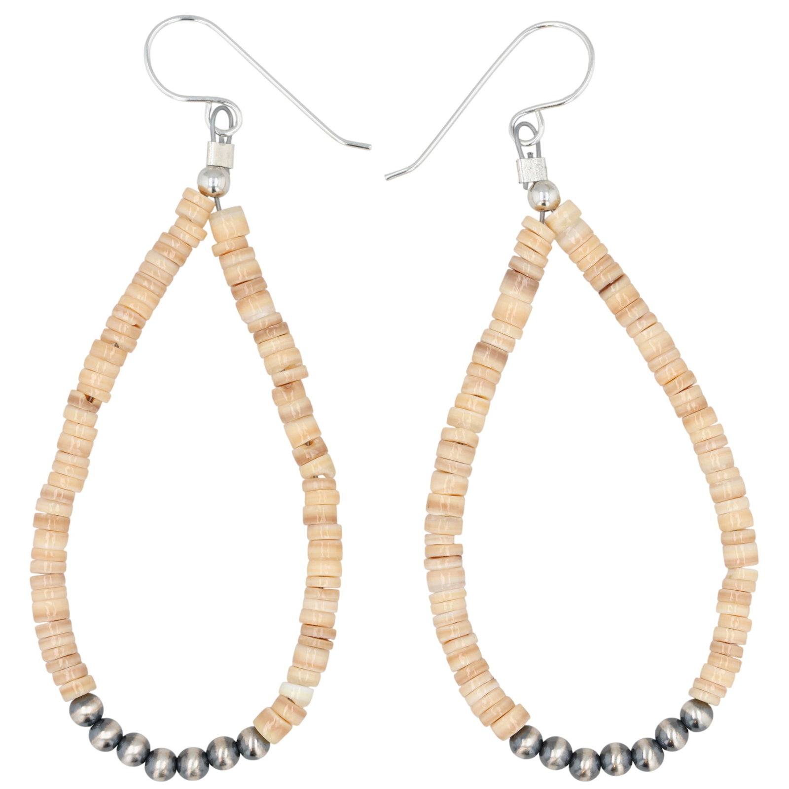 Southwest Sterling Shell and Oxidized Bead Earrings (1 of 3)
