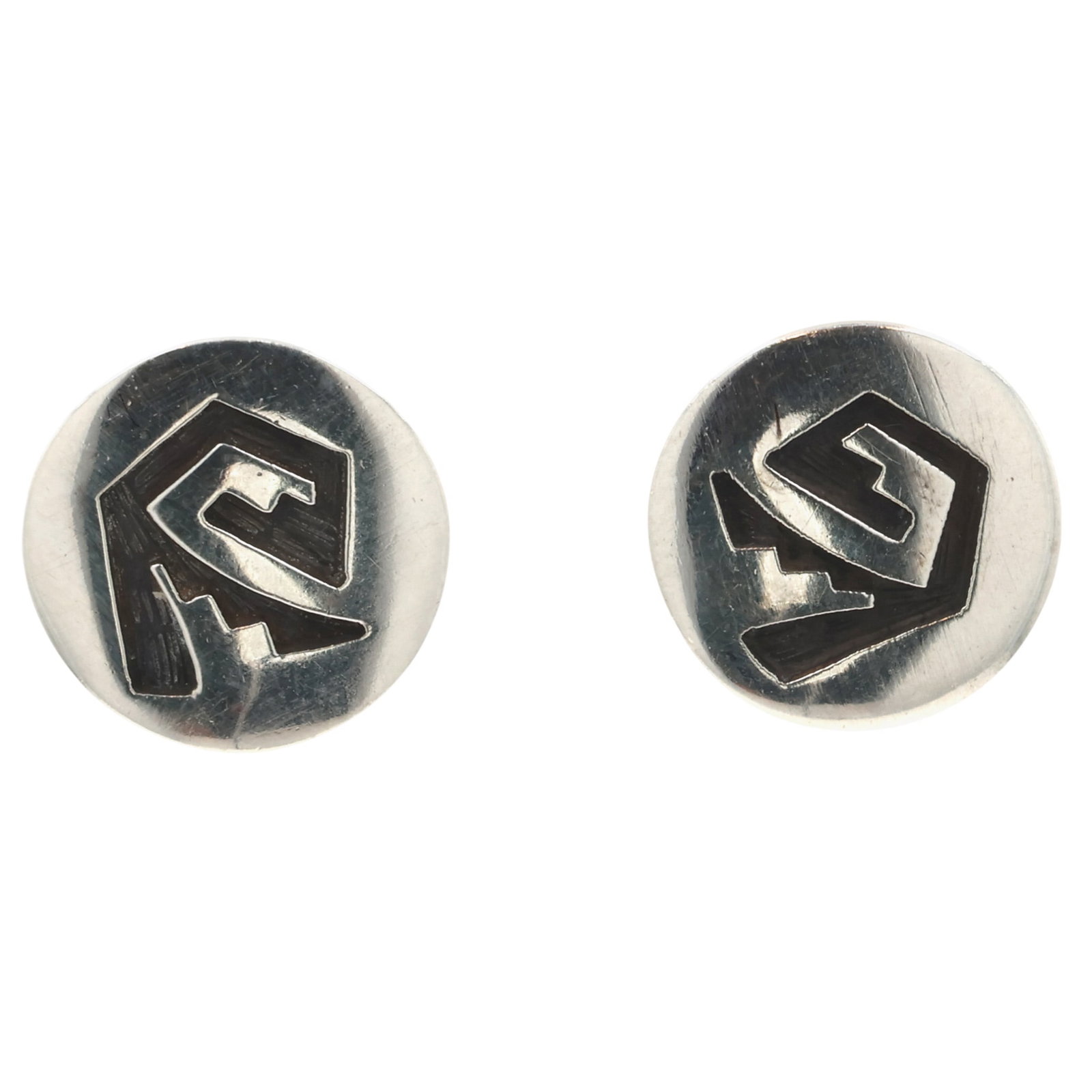 Signed Hopi Sterling Overlay Earrings (1 of 4)
