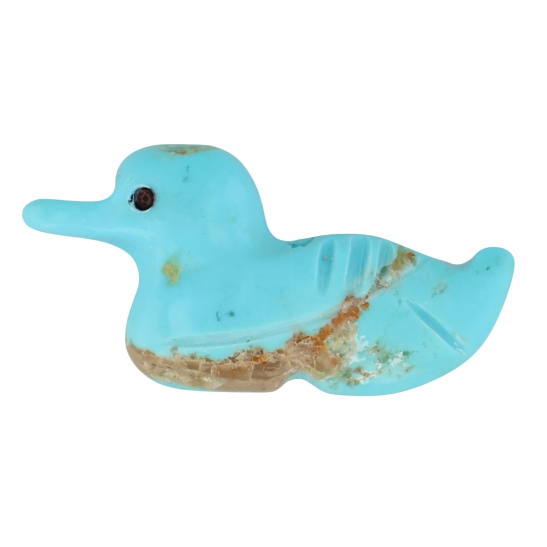 Award Winning Artist Stacey Turpen Navajo Turquoise Duck Fetish Carving: Award Winning Artist Stacey Turpen Navajo Turquoise Duck Fetish Carving / 1g / Unsigned. Artist attribution based on accompanying tag.