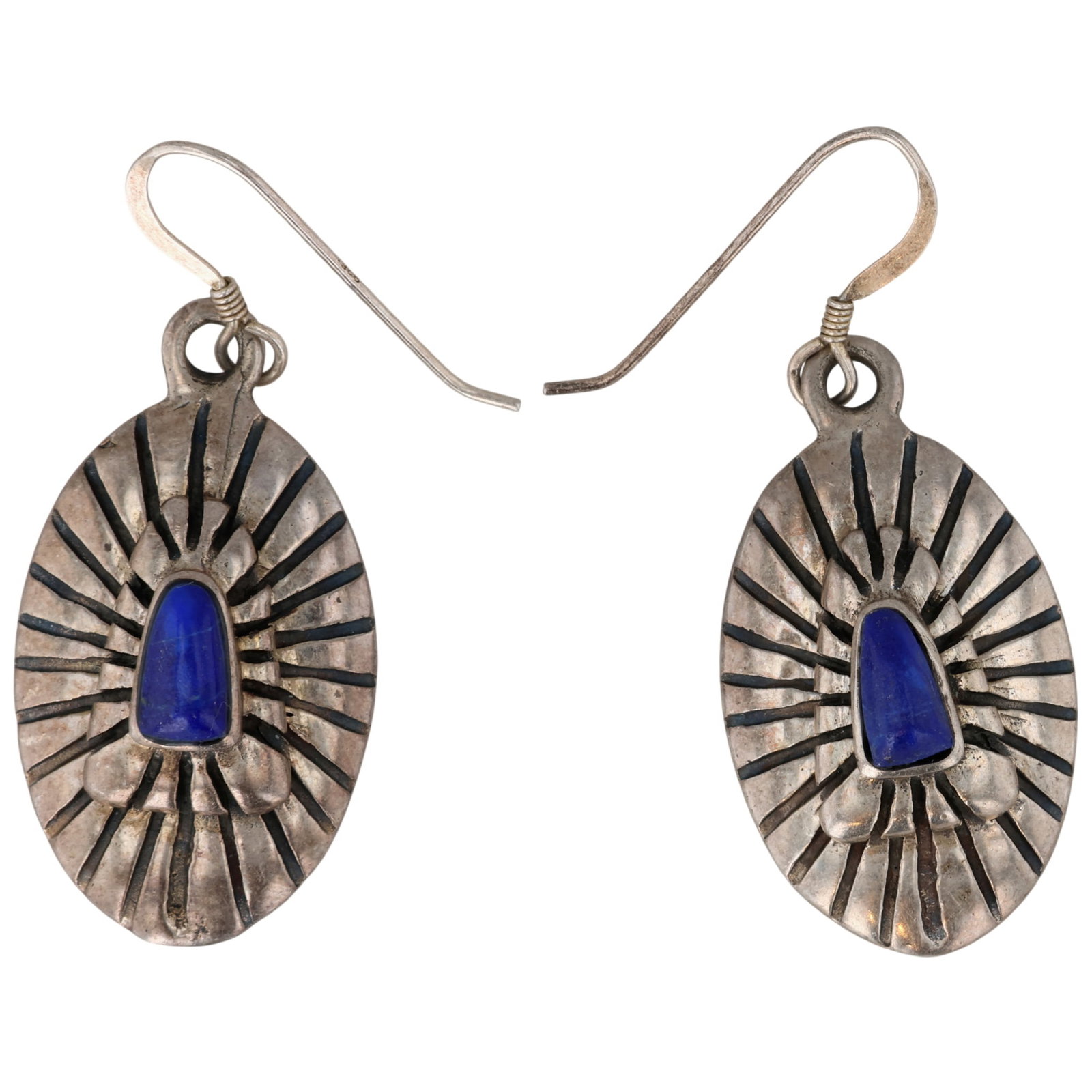Signed Southwest Sterling Lapis Lazuli Earrings (1 of 4)