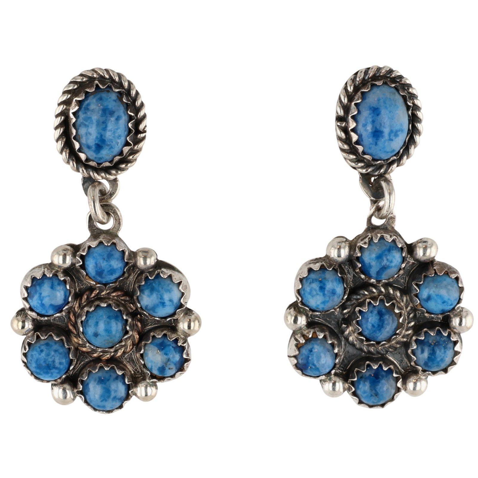 Navajo Sterling Denim Lapis Lazuli Earrings: Navajo Sterling Denim Lapis Lazuli Earrings / 7g