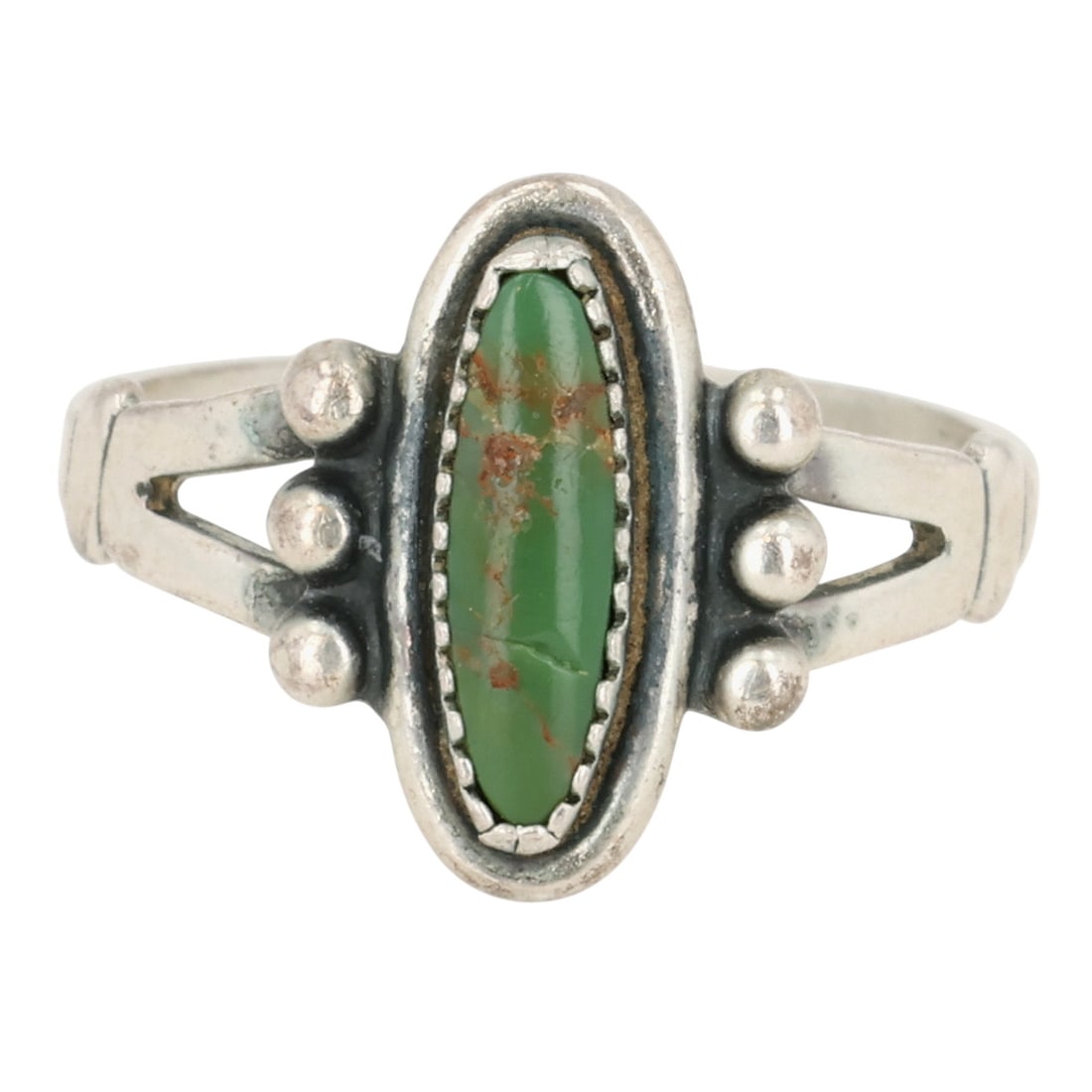 Bell Trading Post Sterling Turquoise Ring Sz 6.75: Bell Trading Post Sterling Turquoise Ring Sz 6.75 / 2g / Surface scratch on turquoise, see photos