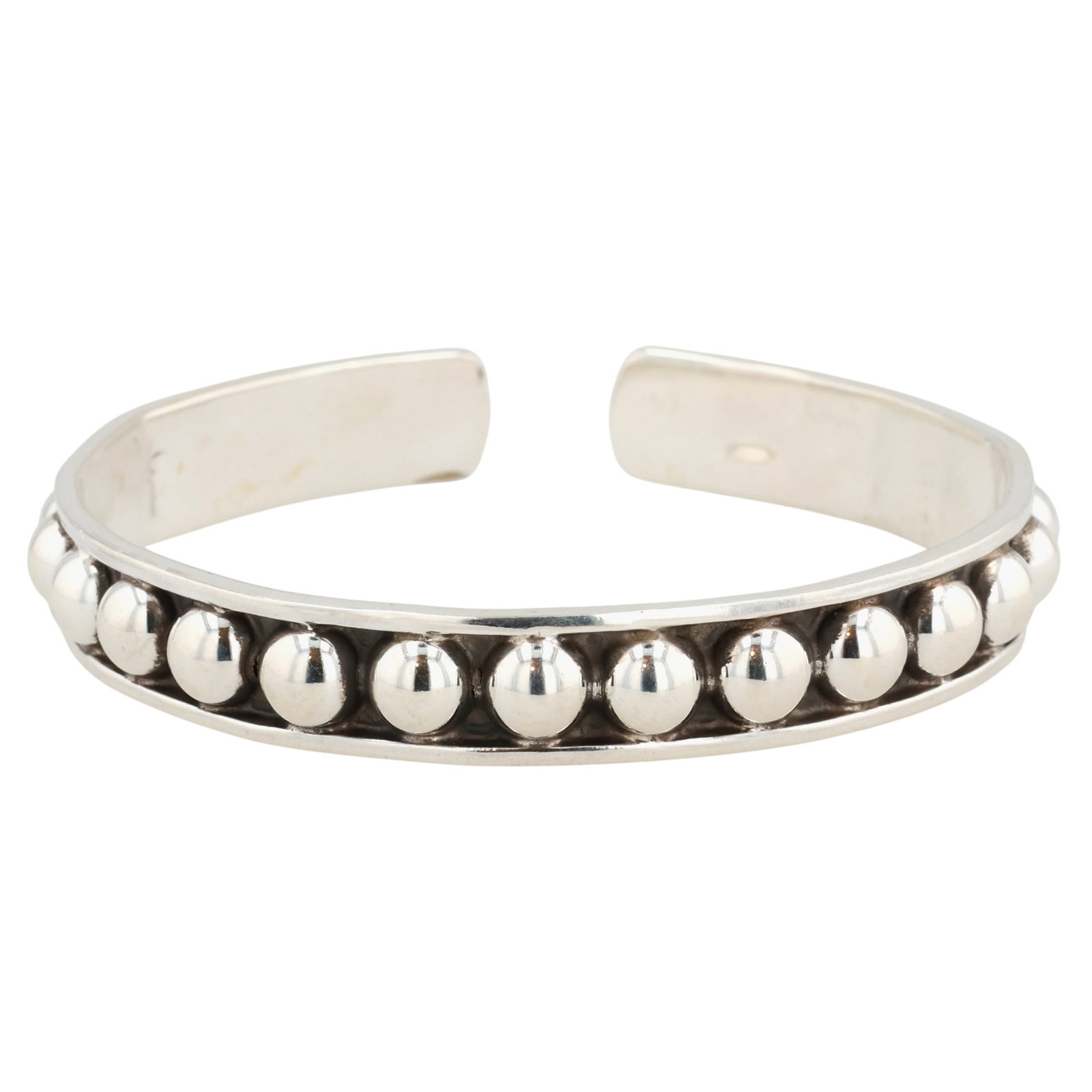 Vintage Signed Taxco Mexico Sterling Cuff Bracelet (1 of 8)