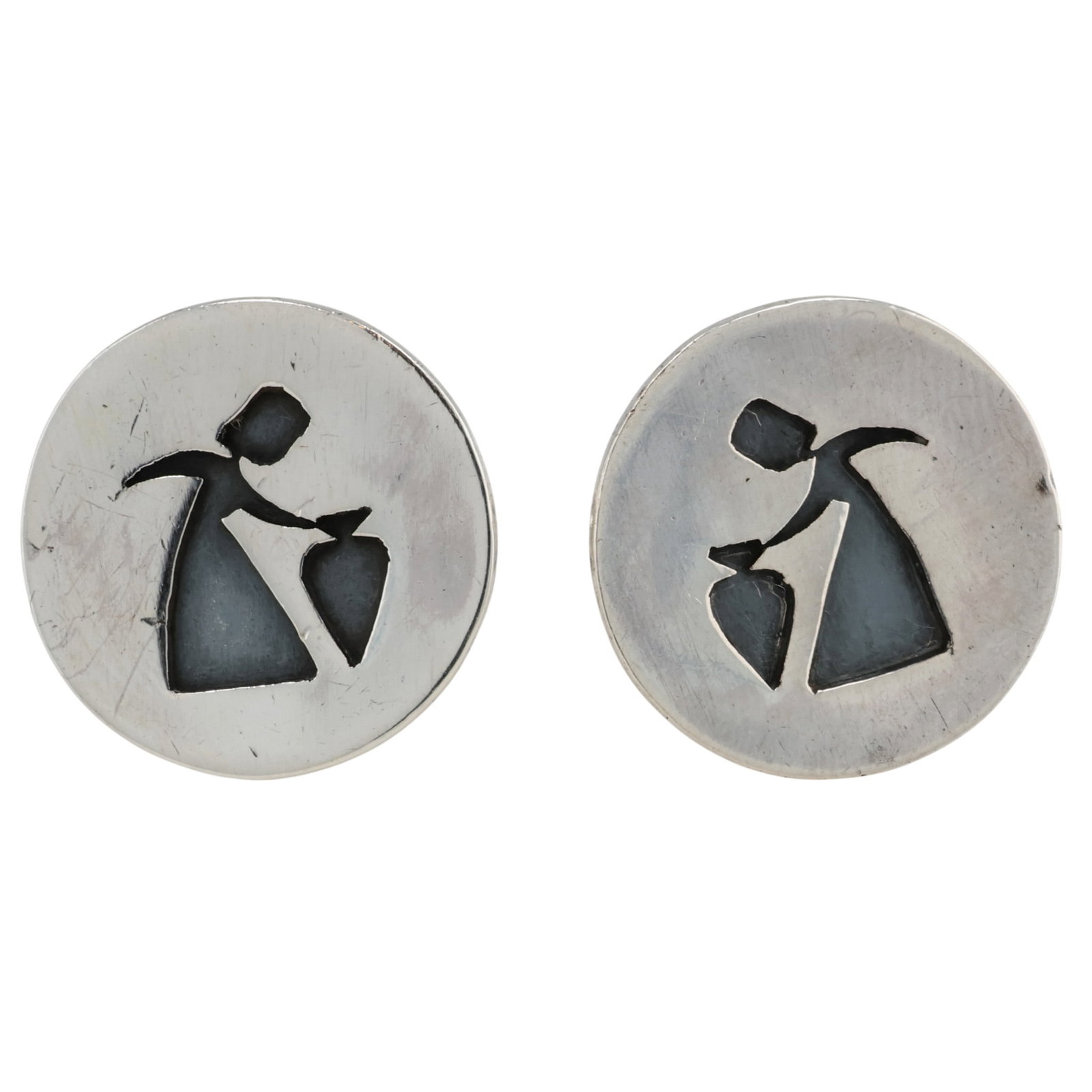 Signed Taxco Sterling Figural Cufflinks (1 of 4)