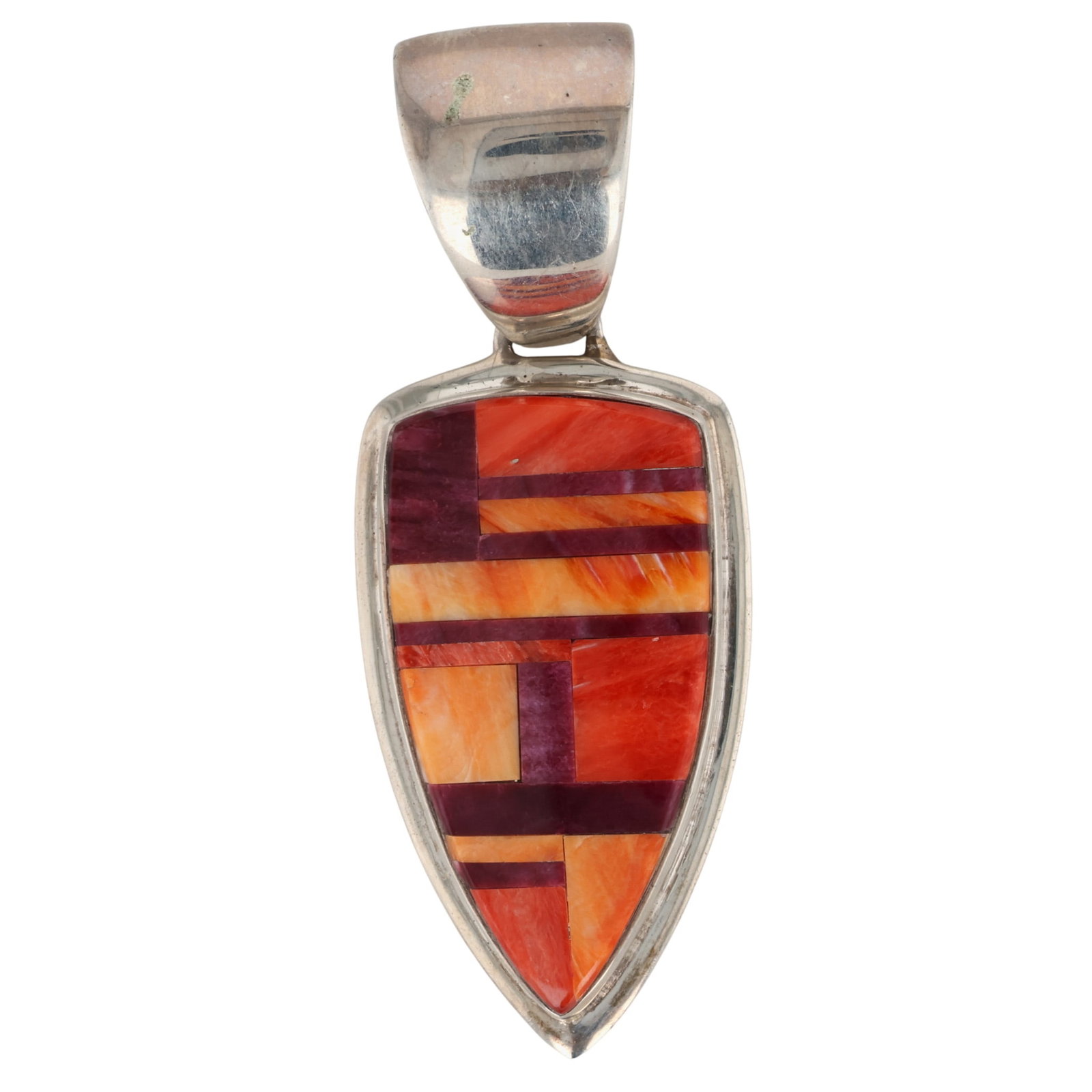 First American Traders Sterling Spiny Oyster Inlay Pendant (1 of 4)