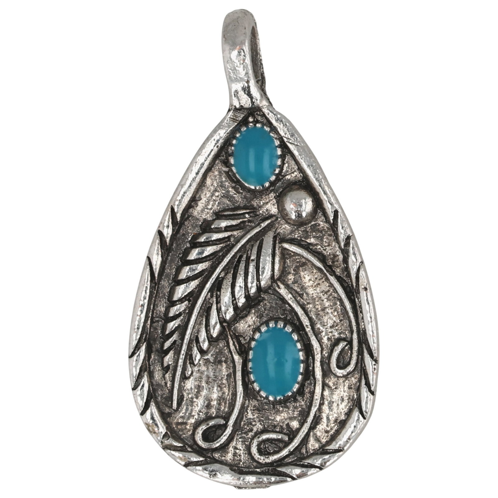 Southwest Sterling Turquoise Pendant (1 of 4)