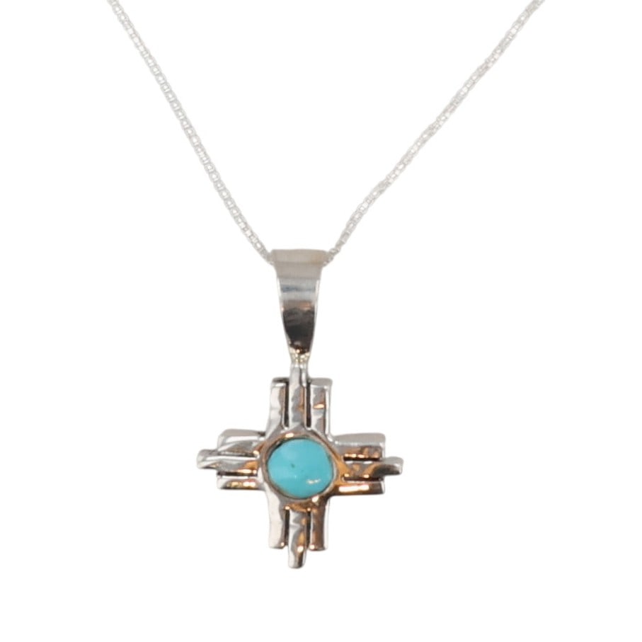 Jerold Francisco Navajo Sterling Turquoise Zia Necklace (1 of 5)
