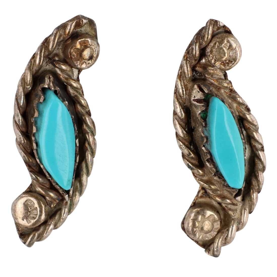 Navajo Sterling Turquoise Earrings (1 of 3)