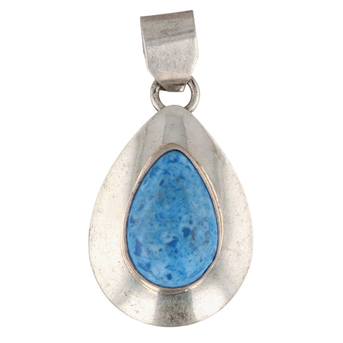 Signed Navajo Sterling Denim Lapis Lazuli Pendant (1 of 4)