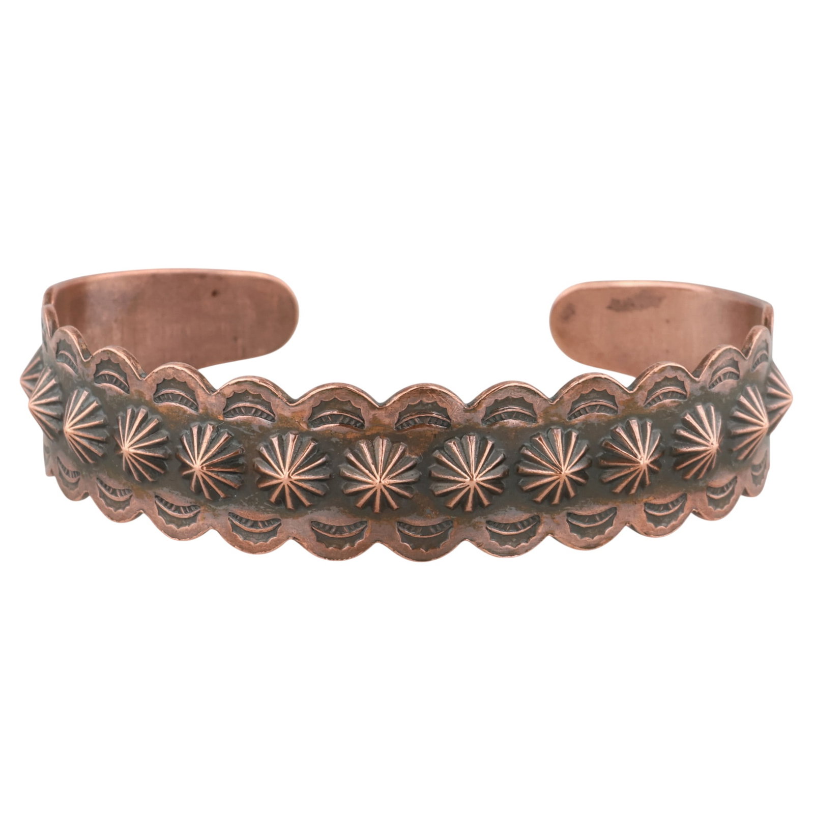 Navajo Copper Stamped Cuff Bracelet (1 of 6)